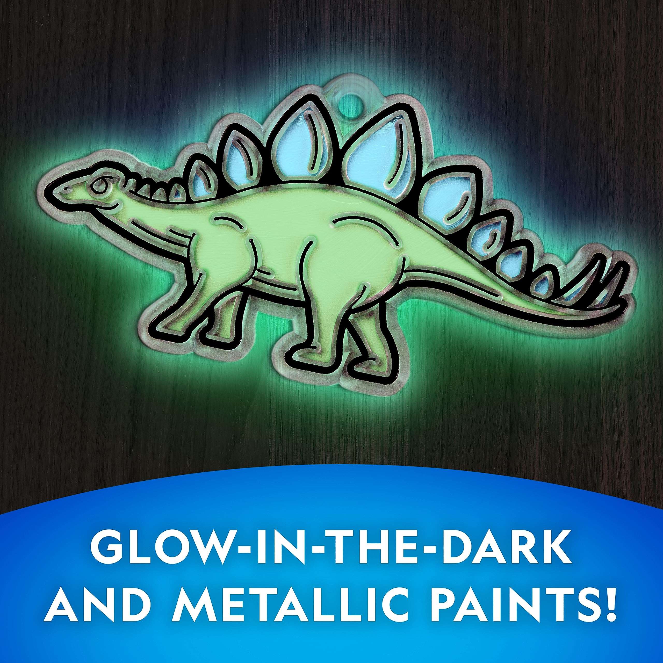 NATIONAL GEOGRAPHIC Glow in The Dark Dinosaur Stained Glass Art Kit - Window Sun Catchers and Crafts for Kids Ages 4-8 5