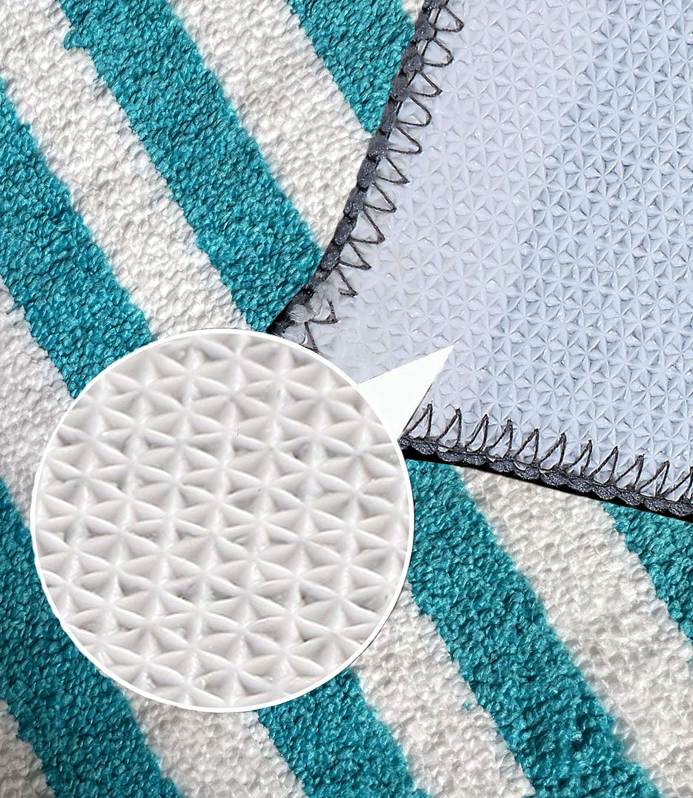 Roseate Elegance Super Soft (40x60 + 40x50 cm) Microfibre Solid 2000 GSM Mat with Contour Super Absorbent Anti Skid Mats for Bathroom/Bedroom/Kitchen/Door Mat/Floor Mat (Peacock) Pack of 2 4