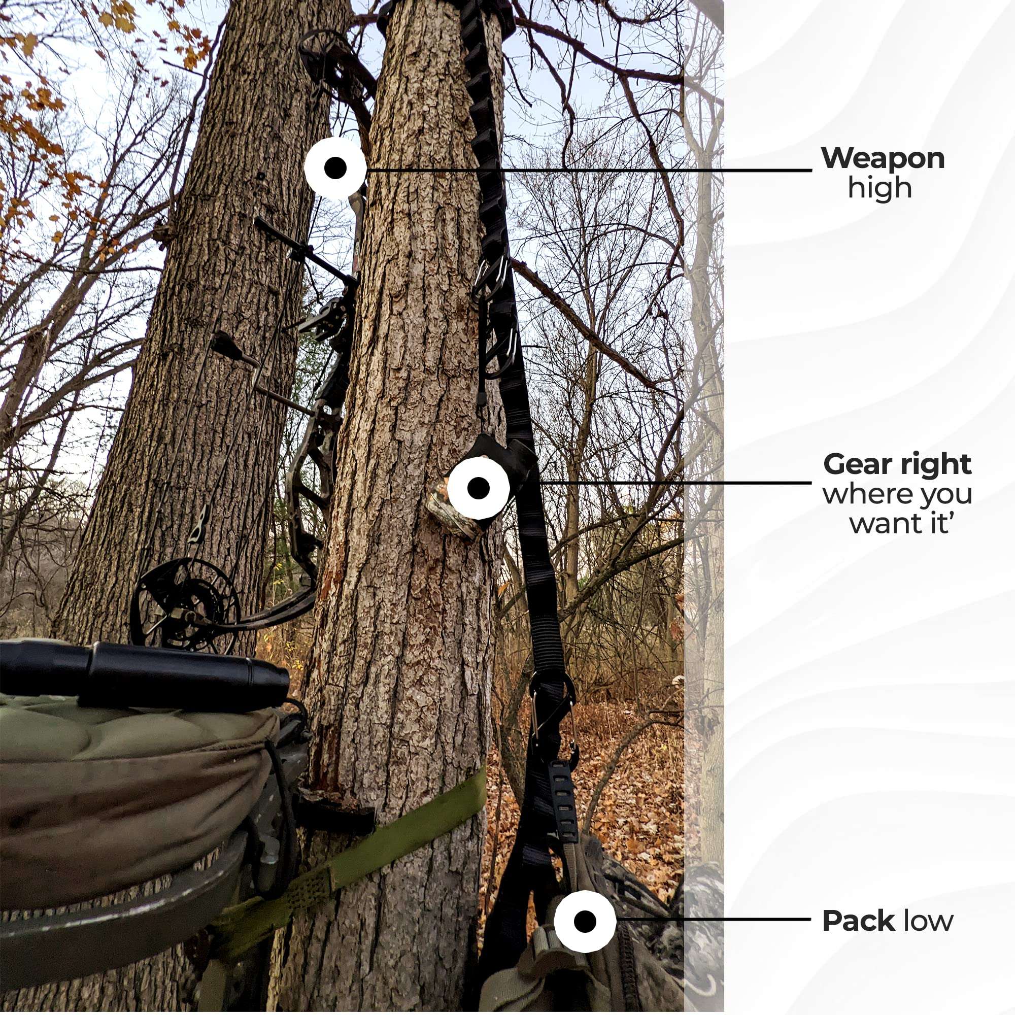 HANG N' BANG Daisy Chain Bow and Gear Hanger for Hunting 4