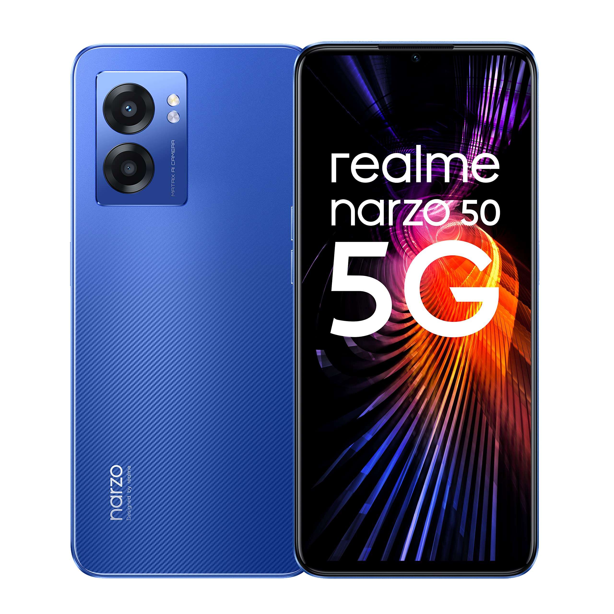 realme narzo 50 5G (Hyper Black, 4GB RAM+128GB Storage) Dimensity 810 5G Processor | 48MP Ultra HD Camera 1