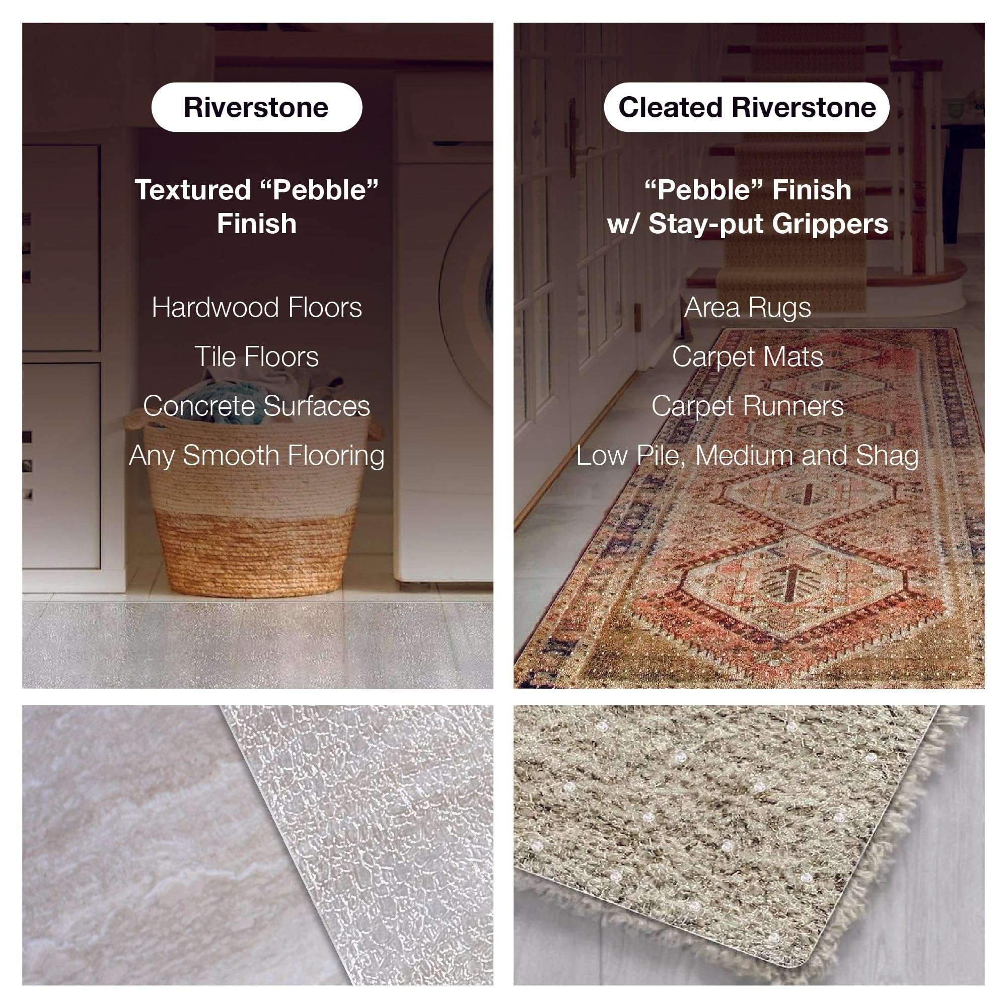 ExactMade - Clear Carpet Runner, USA Made, Safe, 24 x 48 Inch, 2mm Thick Cleated Vinyl, Clear Vinyl Carpet Protector for Rug, Plastic Runner for Carpet Protection 3