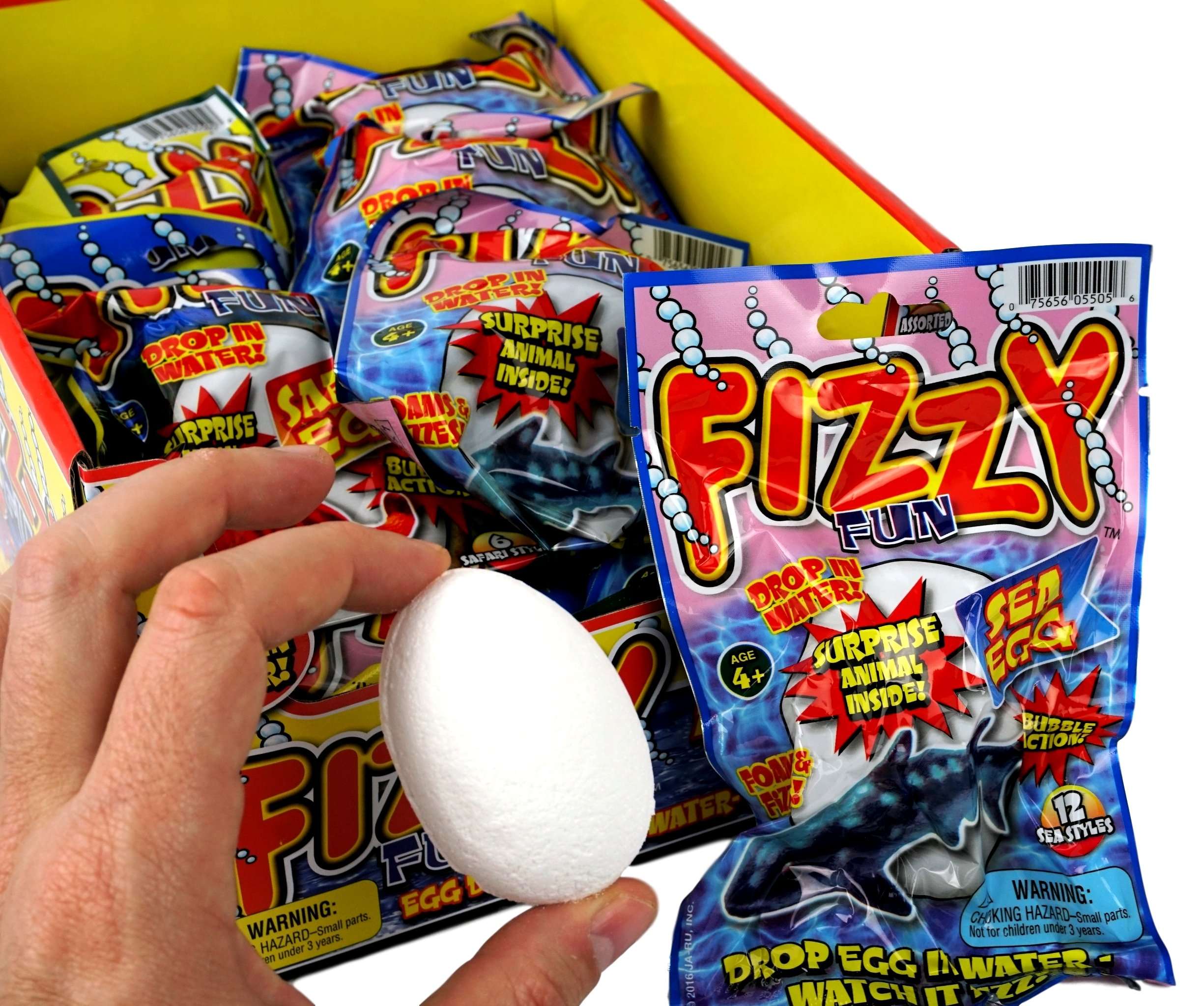 JA-RU Fizzy Egg Magic Toy Animal (Pack of 4) Like a Bath Bomb with a Toy Inside Bath Tub Hatching Eggs Surprise Toys. Plus Bouncy Ball | Item #5505-4p 3