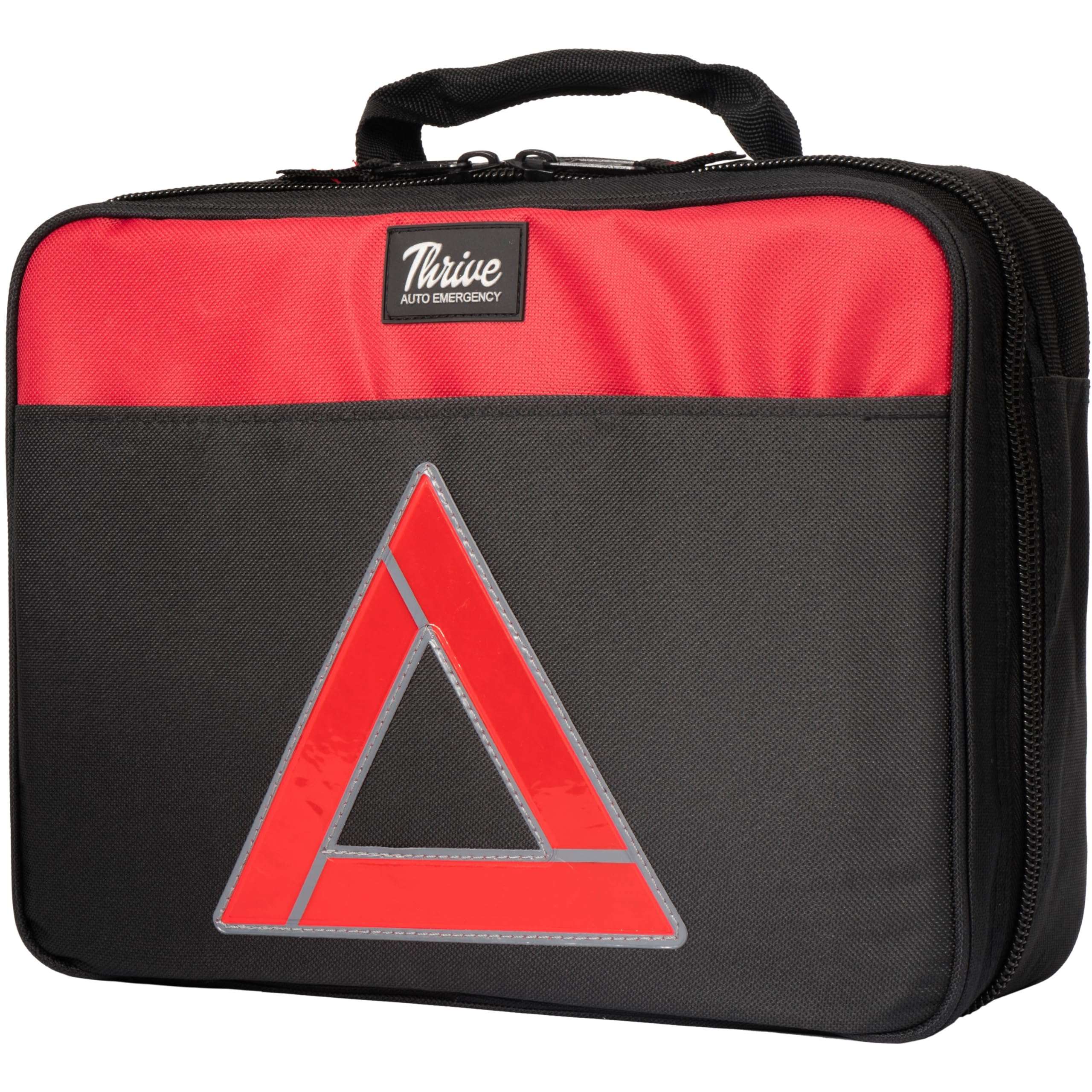 Thrive Emergency Car Kits for Vehicles - Roadside Emergency Car Kit (104 Pieces) - Car Kits for Emergency - Roadside Car Kit with Jumper Cables and Mini First Aid Kit - Gray Bag 1