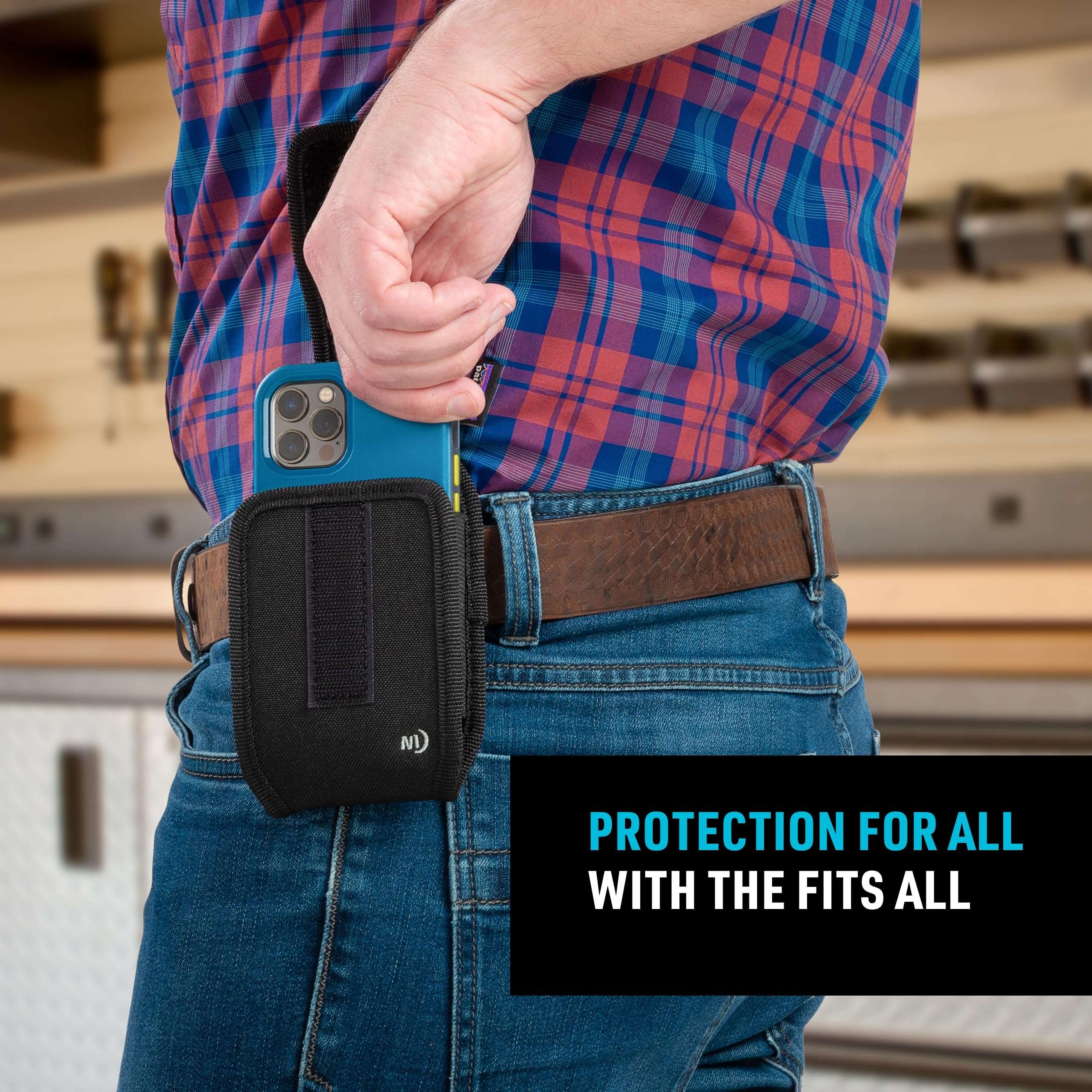 Nite Ize Clip Case Universal Phone Holster - Protective Phone Holster for Men's & Women's Belts - Phone Utility Belt Pouch - Phone Accessories - X-Large, Black 3
