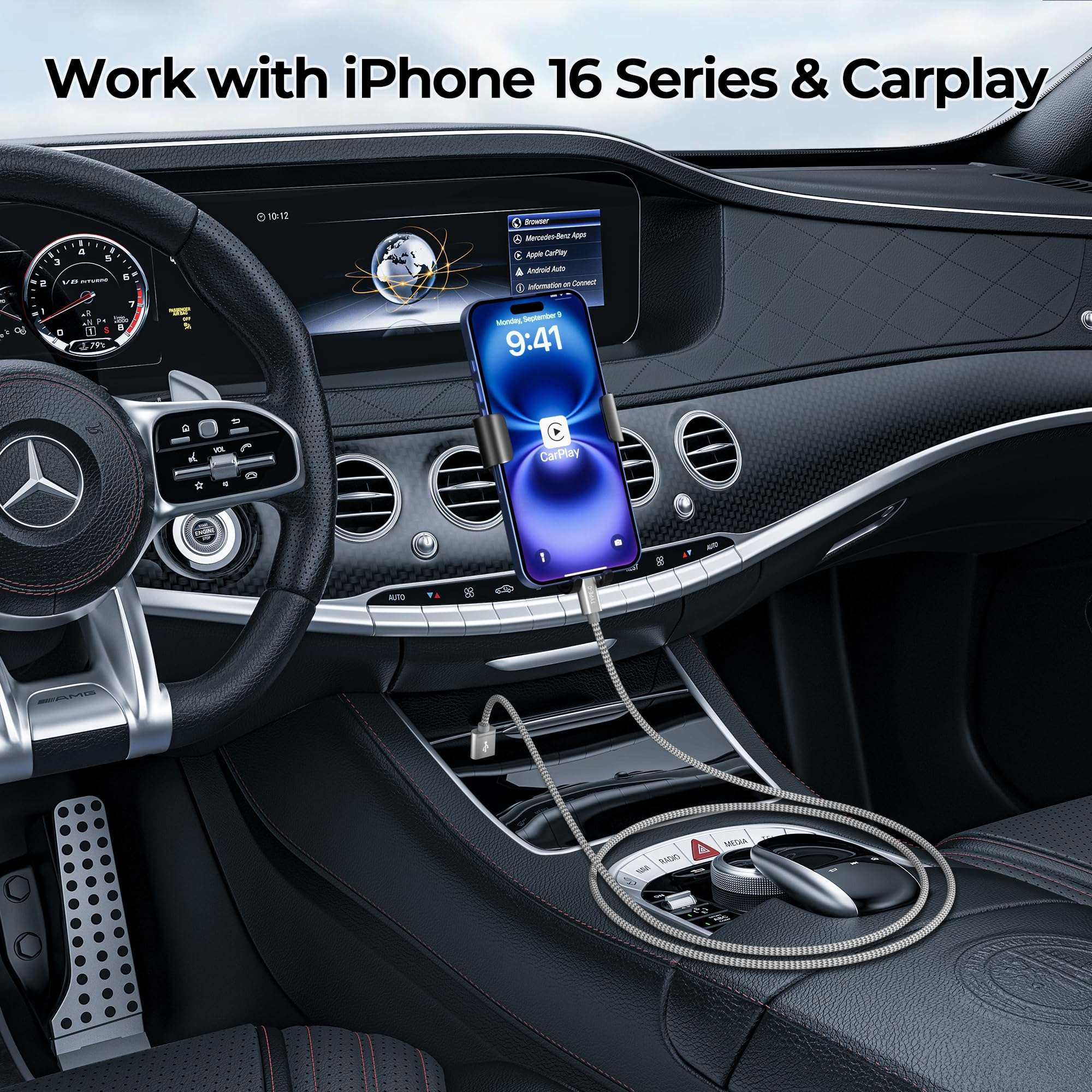 Basesailor iPhone 16 15 Pro Max Charger Cord,USB to USB C Cable 10FT/2Pack with USB C to USB C 100W Cable 6.6ft/2Pack for Apple MacBook,iPad Air 4 5 Mini 6,Samsung Galaxy AI S24 S23 S22 Plus Ultra 4