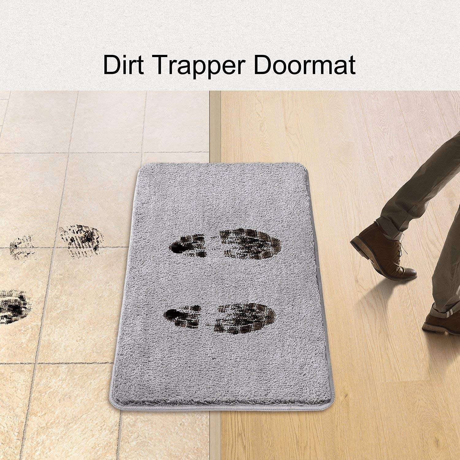 VMPS | Water Absorbent Bath mats/Doormat/Kitchen mat, Rug Size 40x60 cm Pack of 1 Grey 5