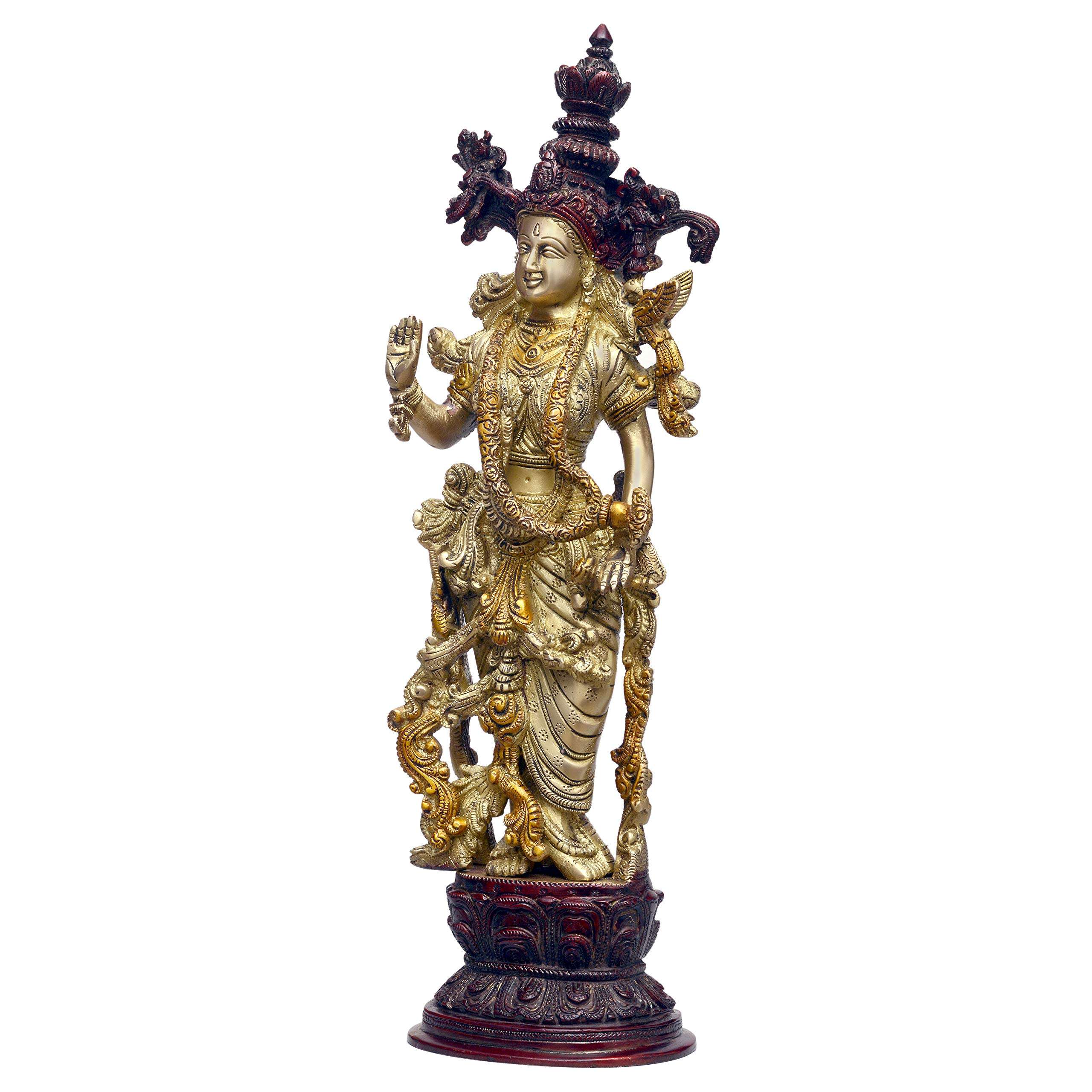 Dattatreya Brass Radha Rani Standing Radha Statue Idol Radha Height 15 Inch 2