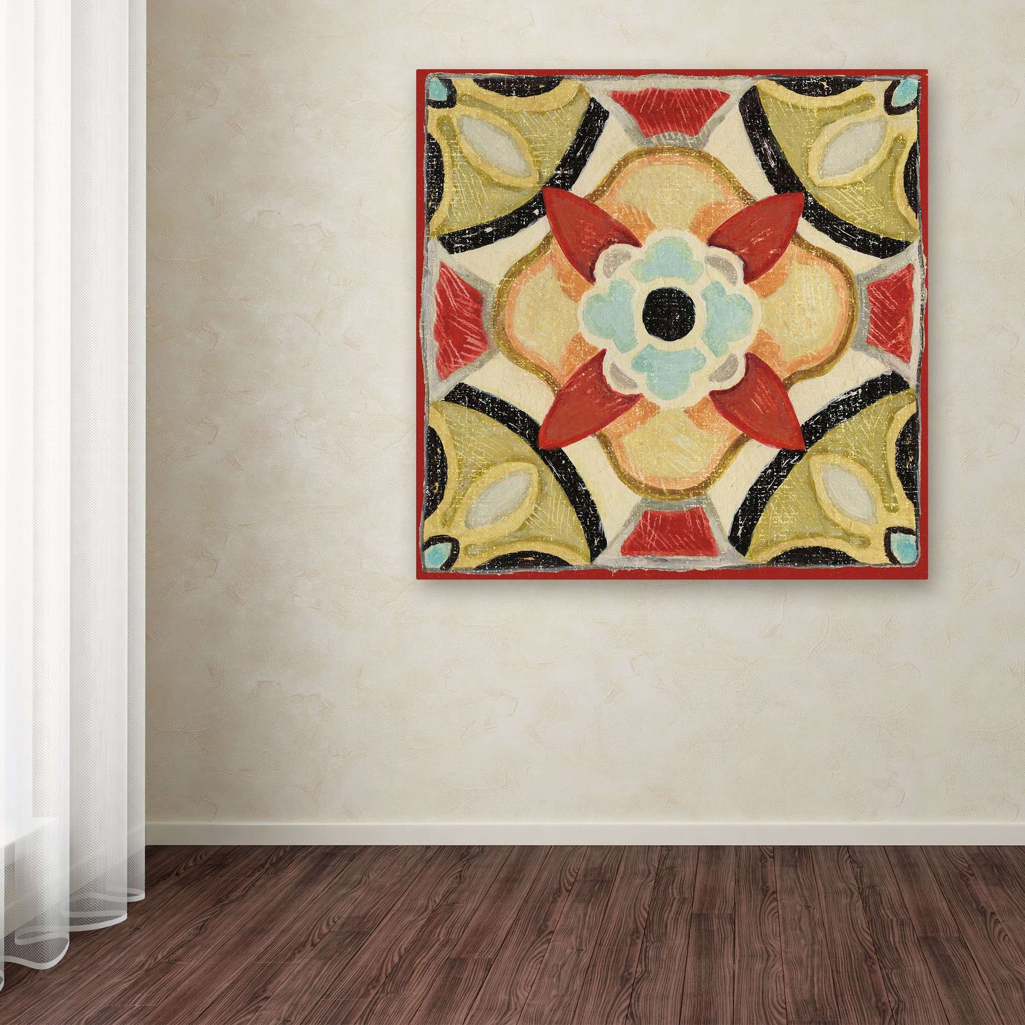 Trademark Fine Art Bohemian Rooster Tile Square IV Artwork by Daphne Brissonnet, 35 by 35-Inch 4