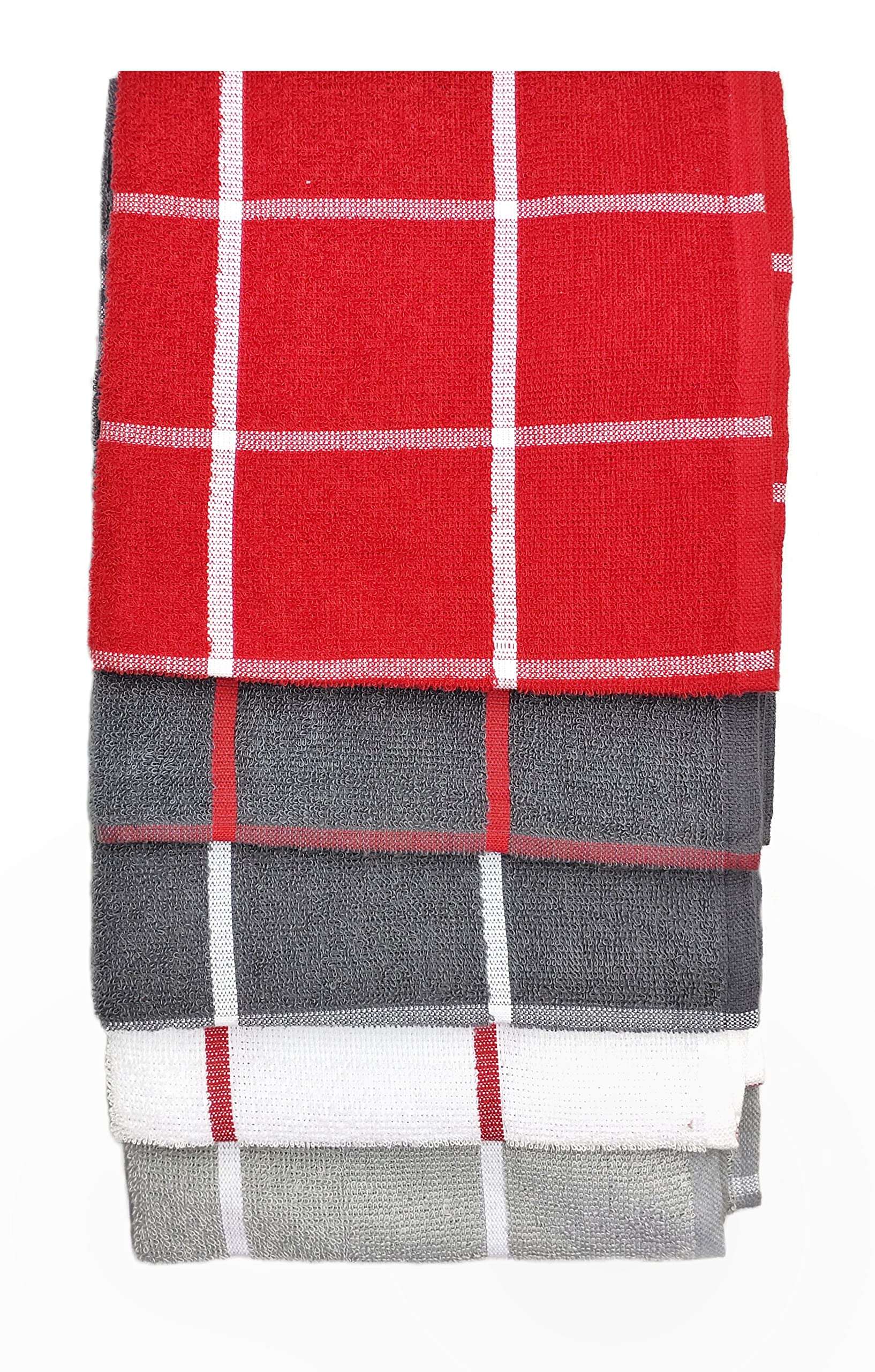 Terry Kitchen Towel Quick Absorption and Faster Drying l | Multipurpose Kitchen Towels (Pack of 5) 2