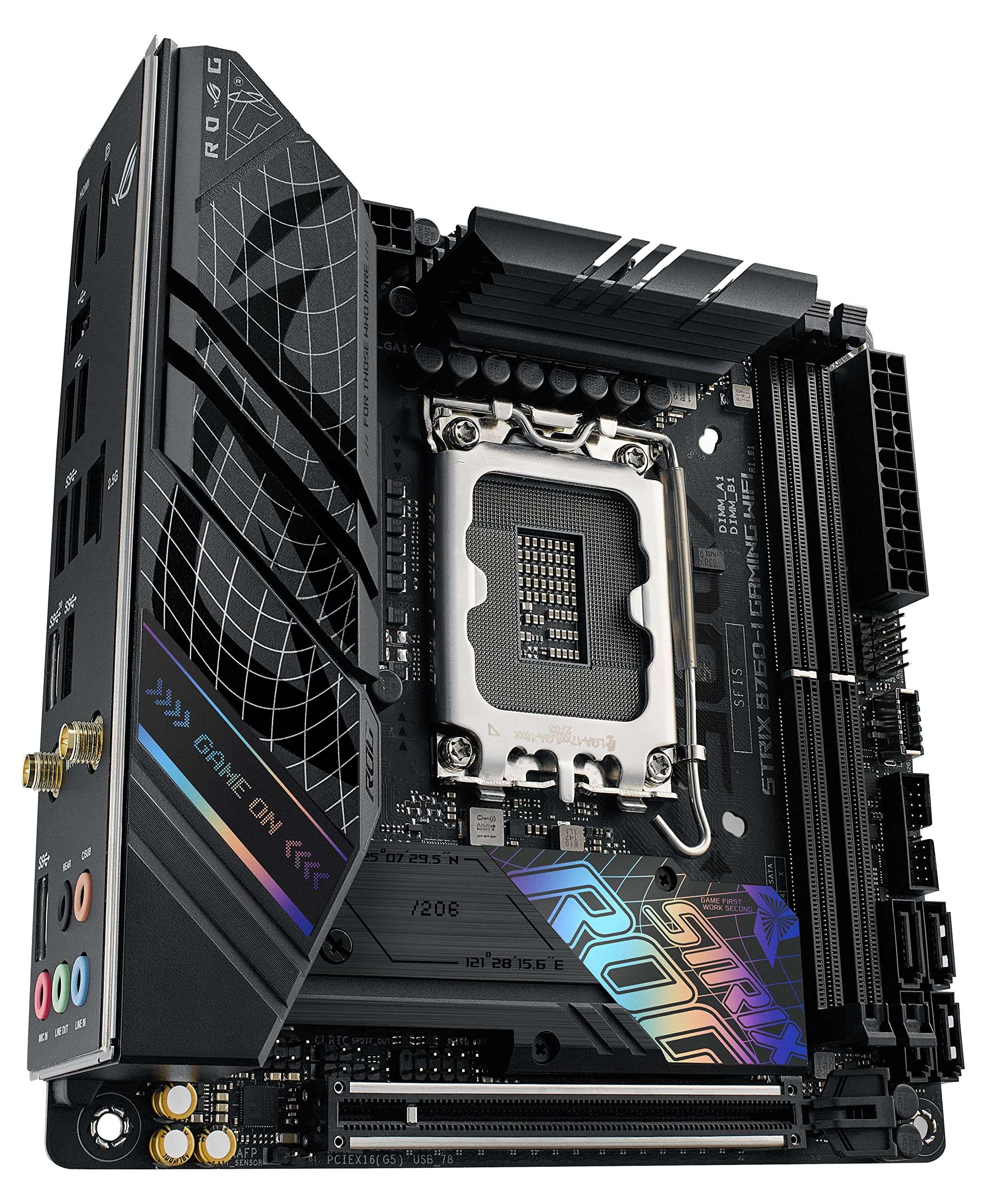 ASUS ROG Strix B760-I Gaming WiFi - Intel B760 LGA 1700 Mini ITX Motherboard (DDR5, 8 + 1 DrMOS, PCIe 5.0, 2 x PCIe 4.0 M.2, WiFi 6E, 2.5G Ethernet, USB 3.1 Gen 2 x 2 Type-C, Aura Sync RGB) 6