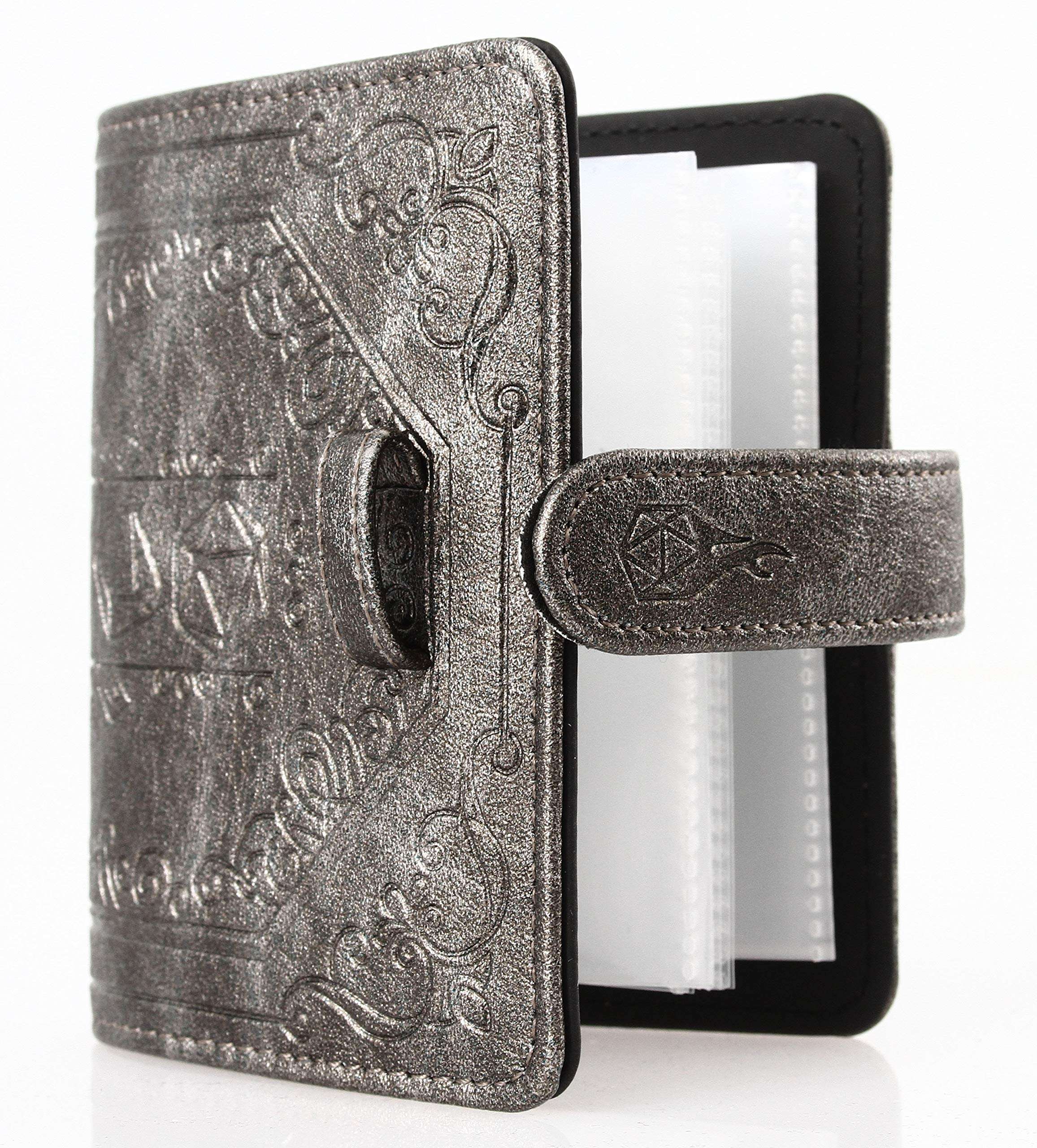 Forged Dice Co. Spellbook of Incantations (Dice Edition) Spellbook Card Holder & Deck of Dry Erase Cards with Velvet Storage Bag - Storage for D&D Spell Book Monster Magic Item Cards 3
