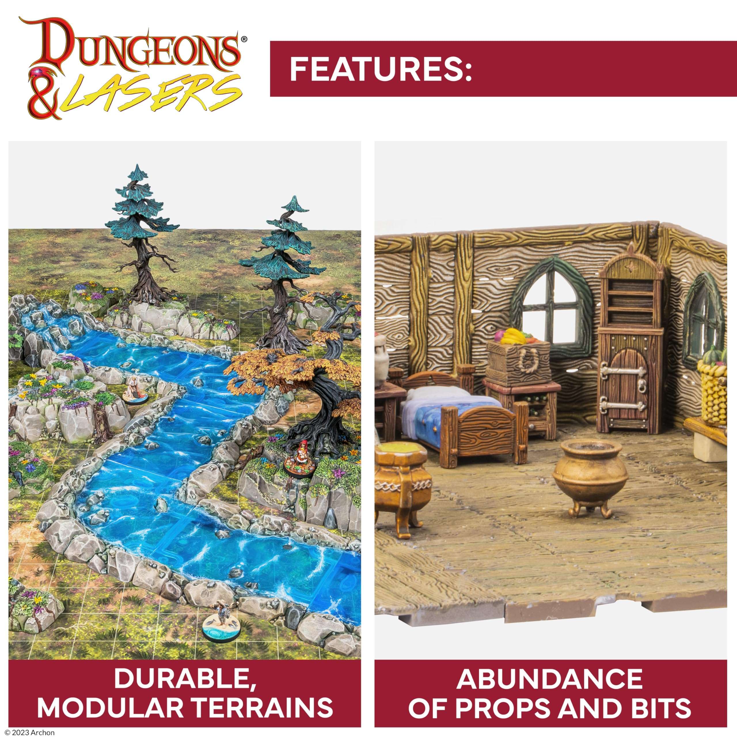 Dungeons & Lasers Grand Stronghold Terrain Set for DND and Tabletop RPG Games - 5E Compatible for 28mm - 32mm Scale Miniatures - 317 Pieces - Modular Design for Quick Assembly - from Archon Studio 4