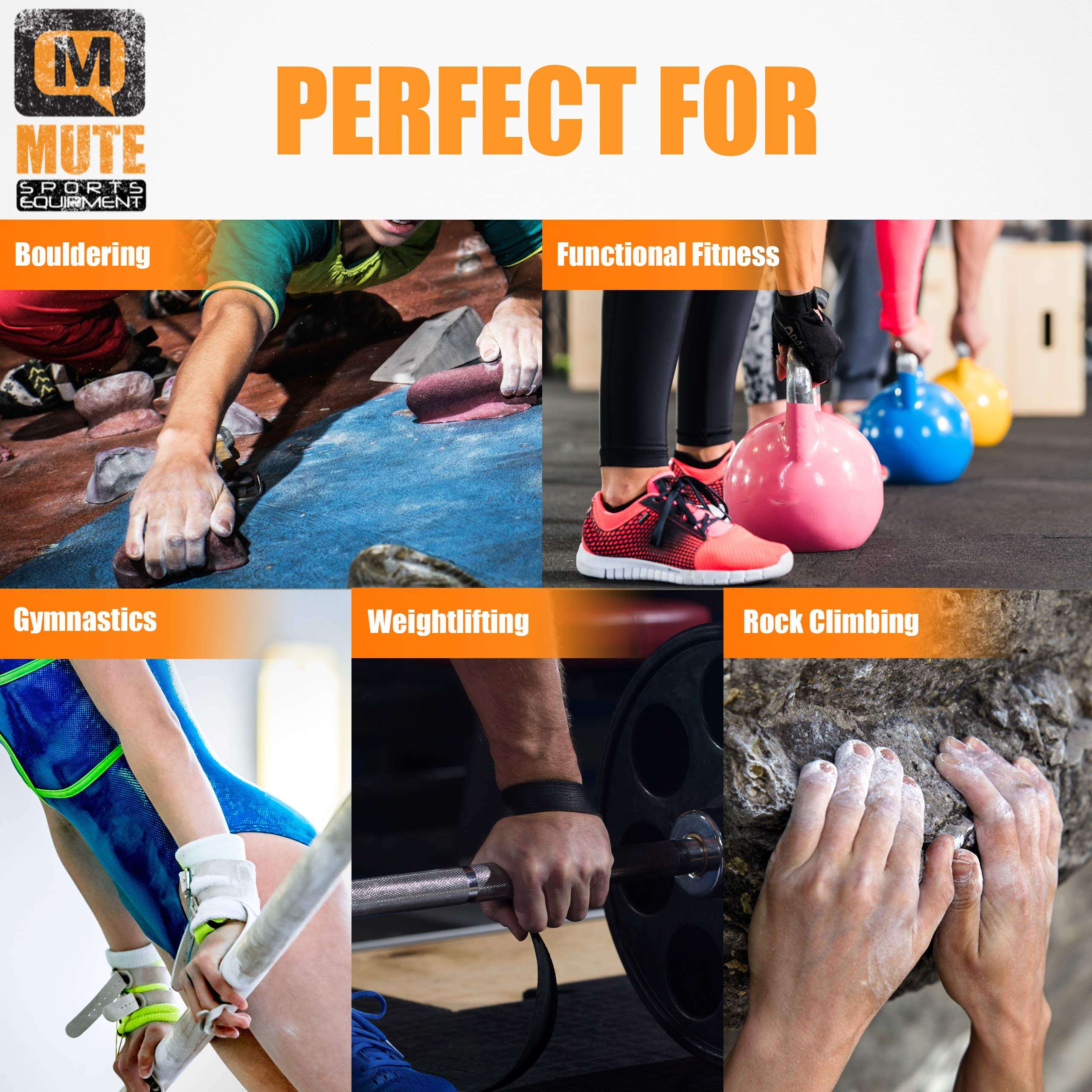 Mute Premium Athletic Gym Chalk Blocks 2 oz. 8 Pack Box | 1 Pound | Magnesium Carbonate | Weightlifting, Gymnastics, Rock Climbing, Olympic Lifting 2