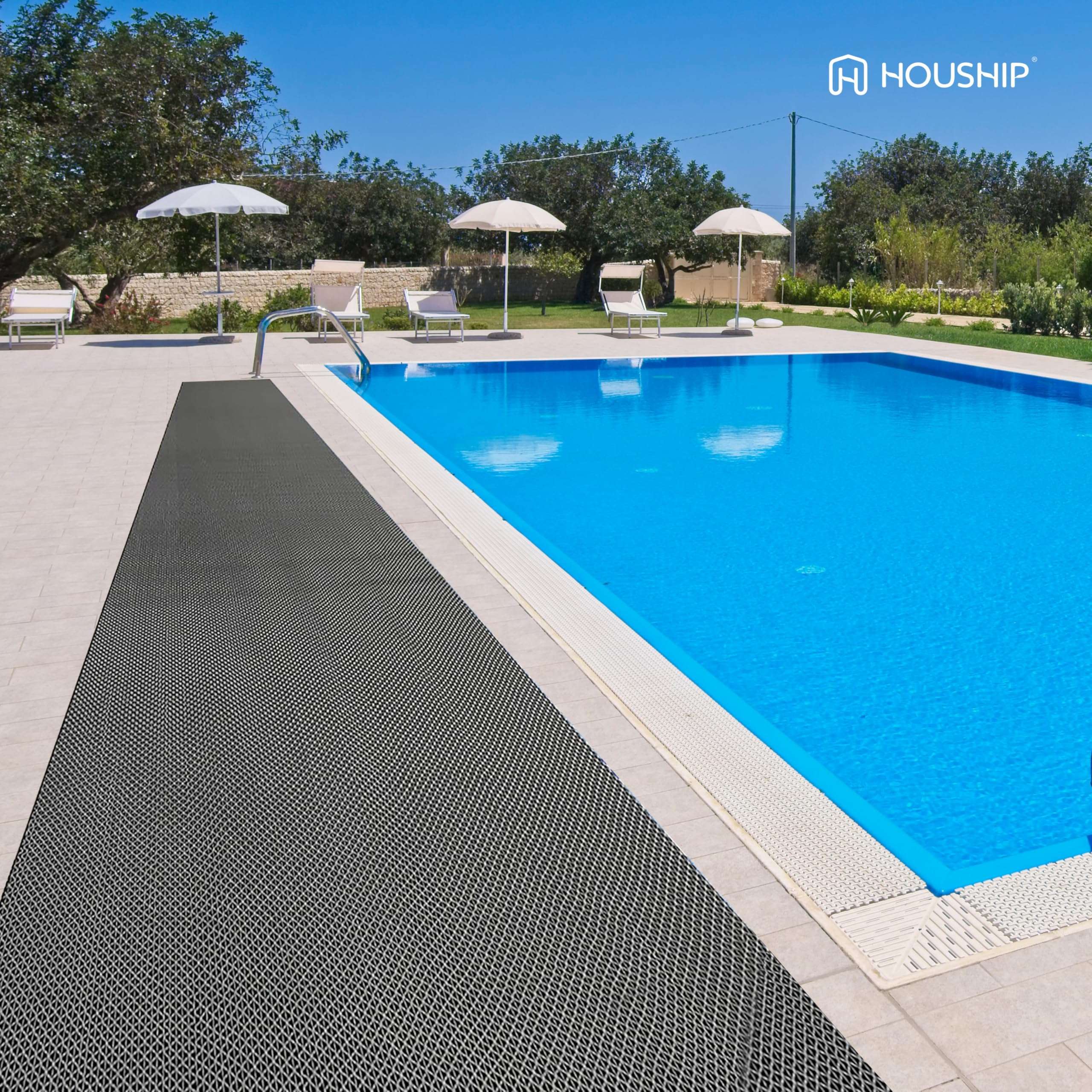 HOUSHIP® Anti Skid Rubber Bathroom Mat 2x3 Feet | Waterproof Non Slip Shower Door Mat | PVC Multipurpose Indoor Outdoor Entrance Floor Rug Export Quality Rain Mat (Grey) 6