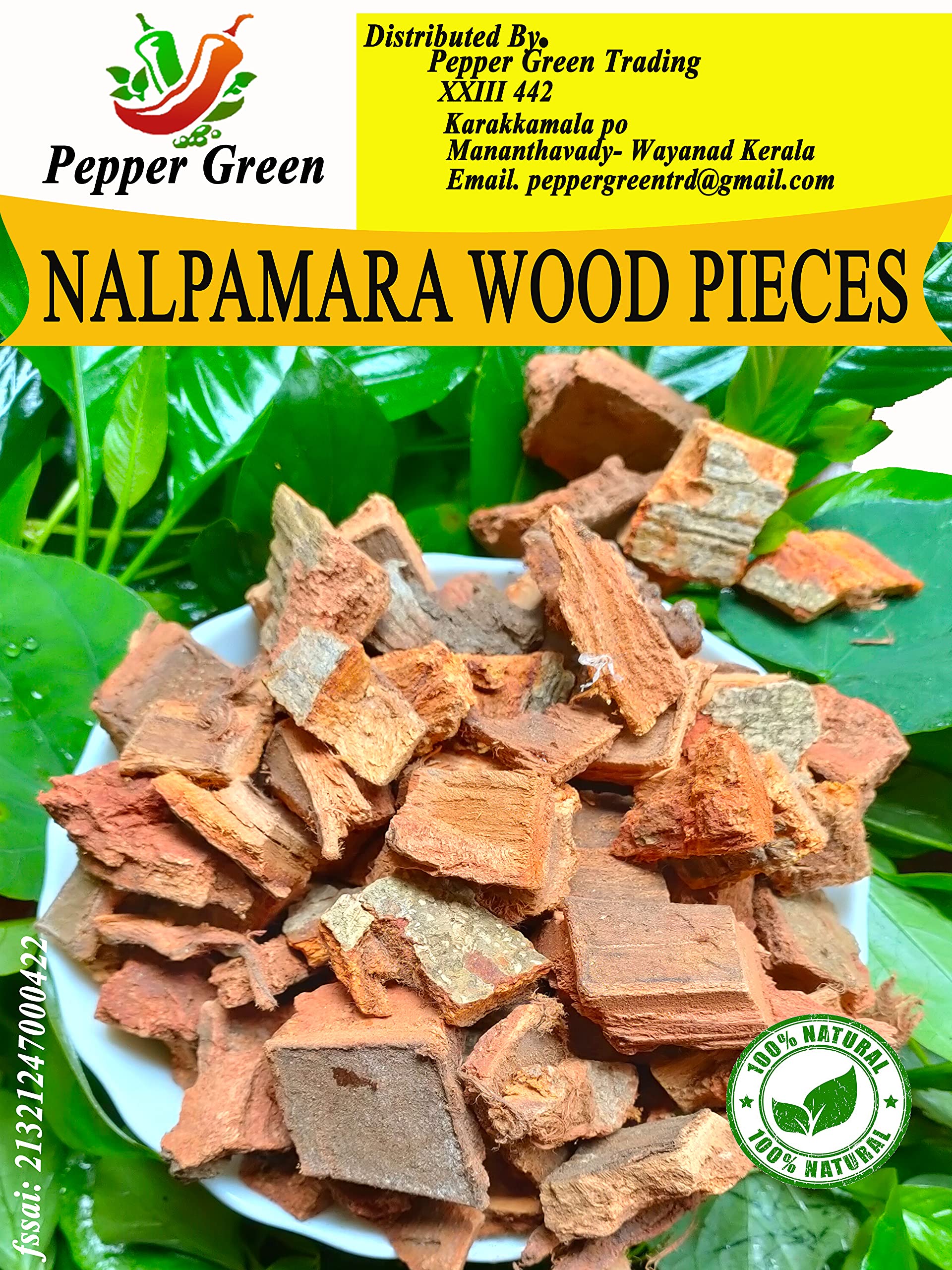 Pepper Green Nalpamara Wooden Pieces, 250gm | Nalpamara patta For Bathing Water Preparation | Skin Protection Herb