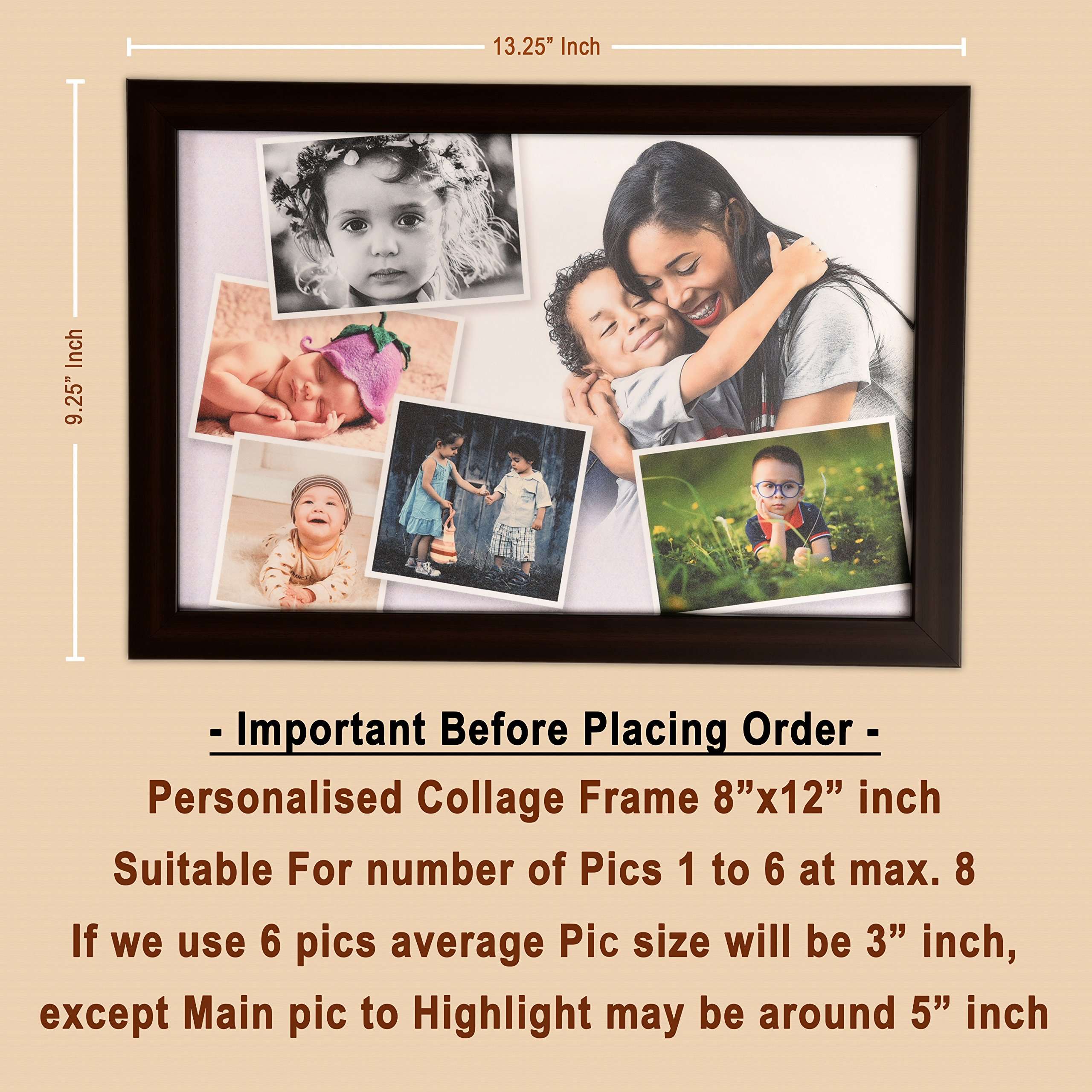 AJANTA ROYAL Personalized Collage Photo Frames for Walls Decoration (8" x 12" Inch, Black) 3