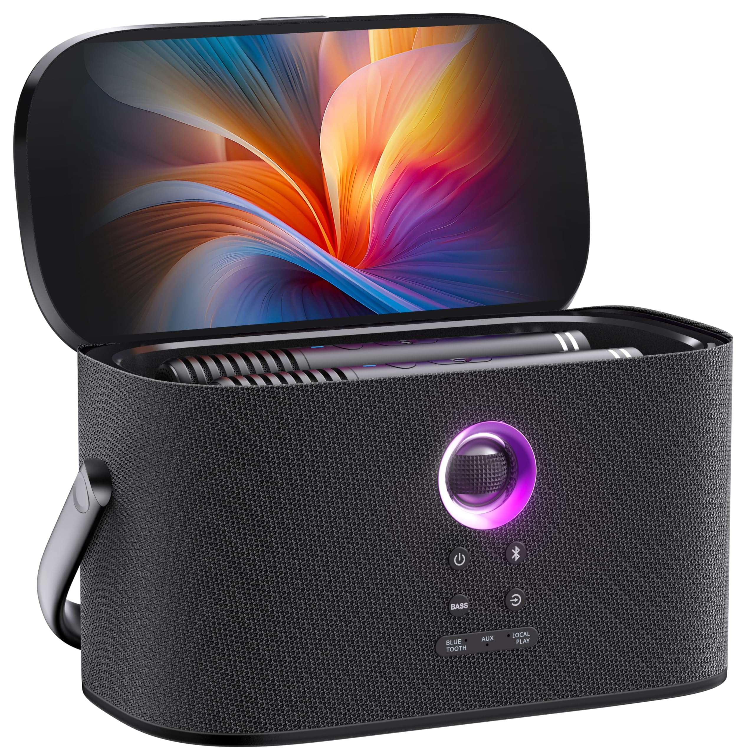 Karaoke Machine for Adults, with Lyrics Display and Screen, Support HDMI to TV, WiFi Connects to Karaoke App and YouTube, 2 Self-Charging Wireless Microphones EQ Autotune,140W Speaker for Home Party 1