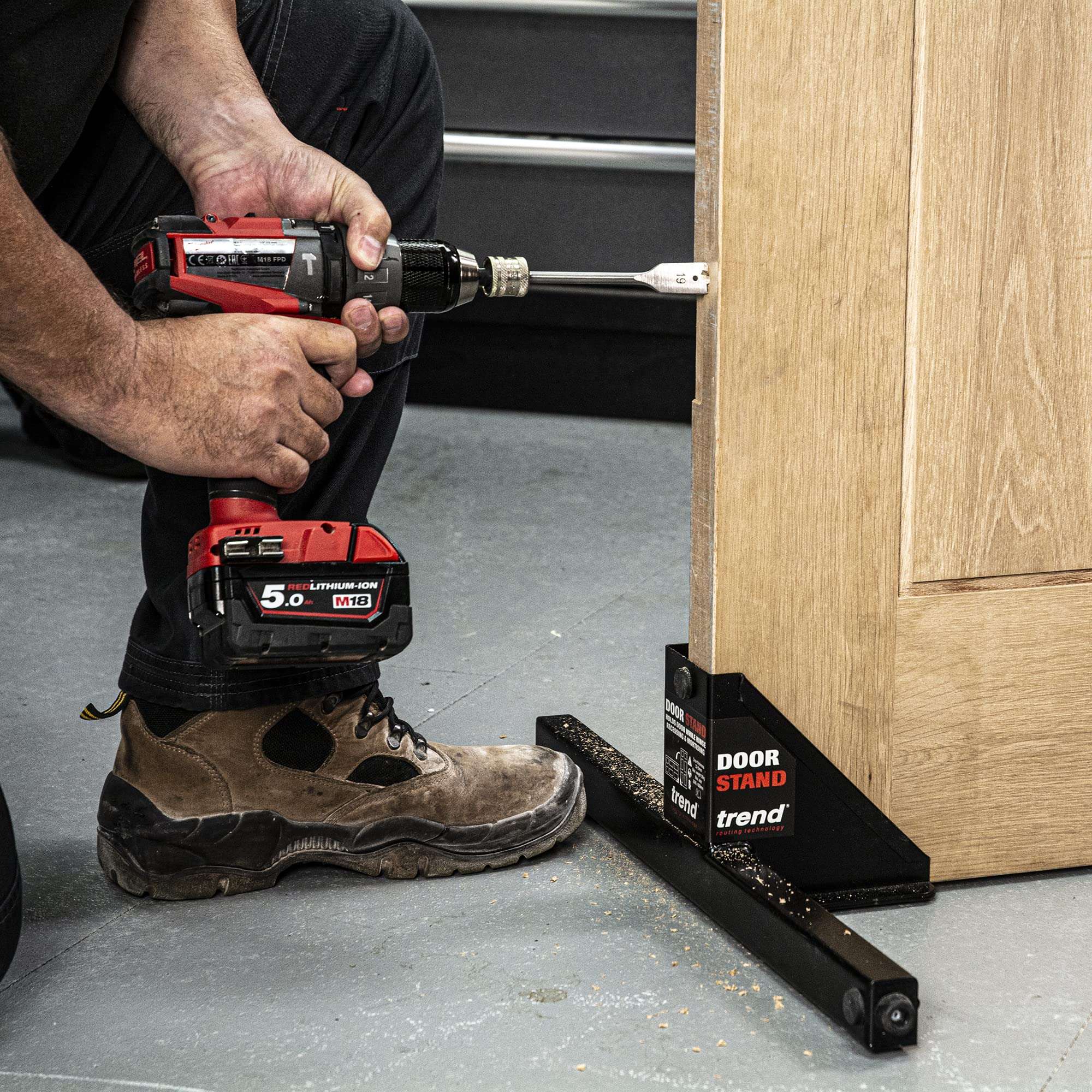 Trend Door Stand Carpentry Tool for Hinge and Door Installation, 1 17/64 - 2 11/64 Inch, D/STAND/A 3