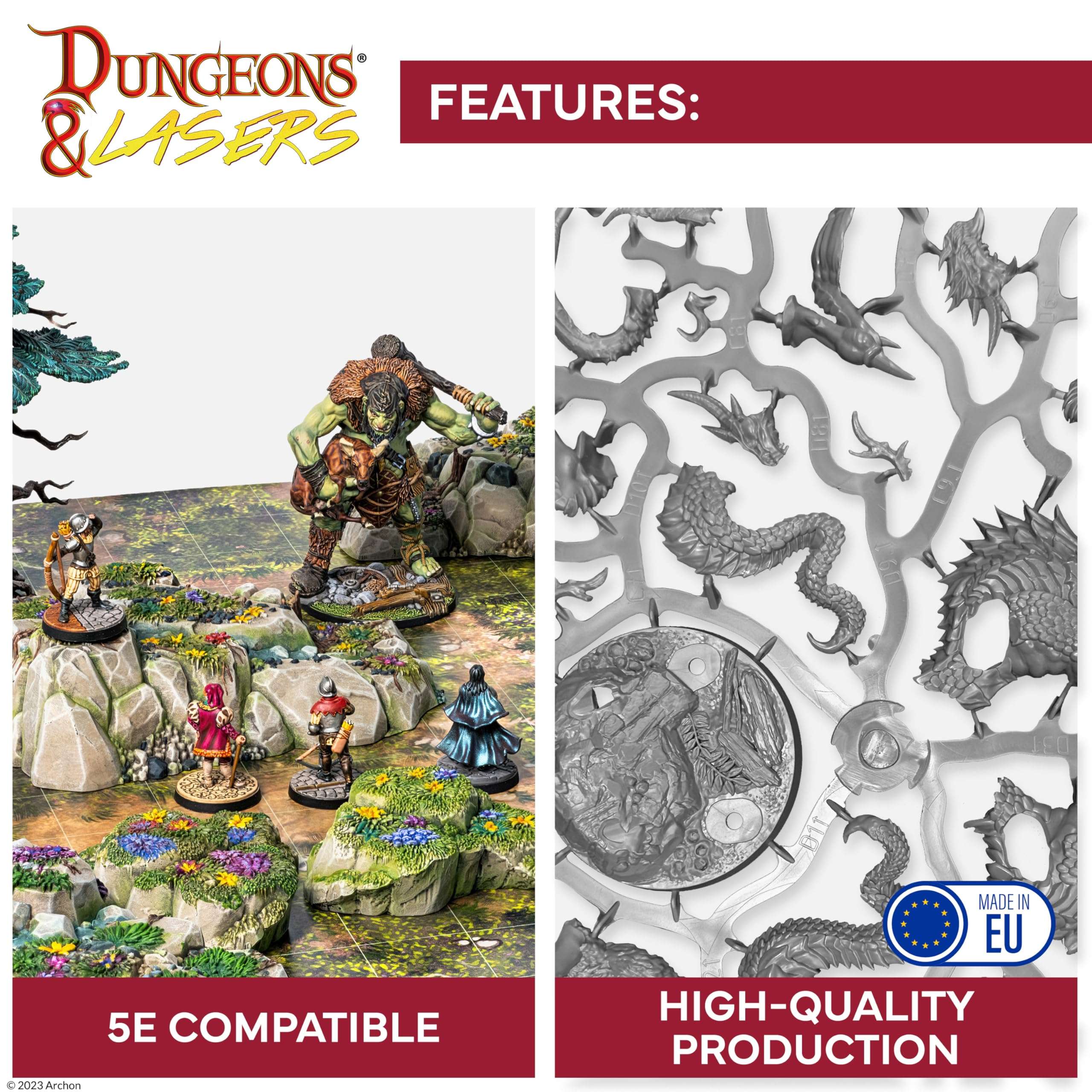 Dungeons & Lasers Grand Stronghold Terrain Set for DND and Tabletop RPG Games - 5E Compatible for 28mm - 32mm Scale Miniatures - 317 Pieces - Modular Design for Quick Assembly - from Archon Studio 2