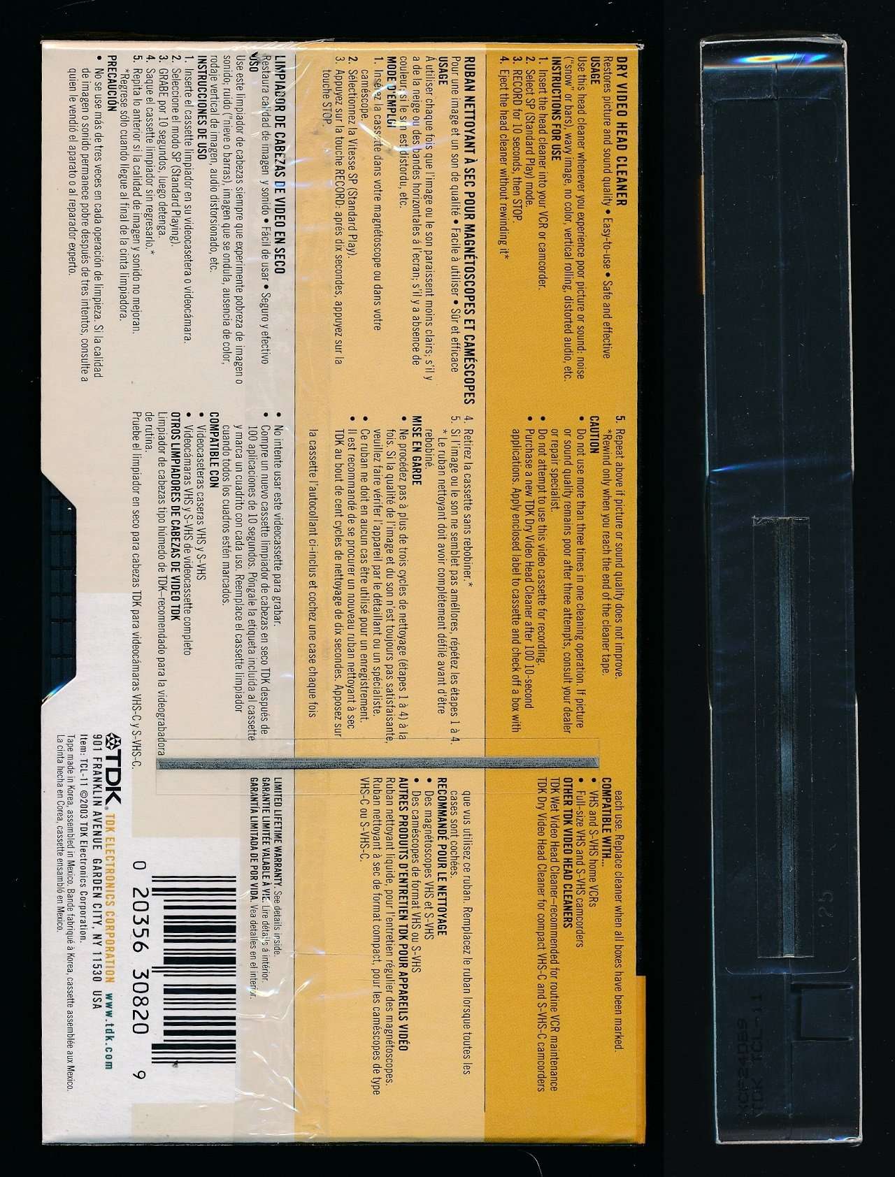 TDK VHS "Dry" Head Cleaner (Discontinued by Manufacturer) 3