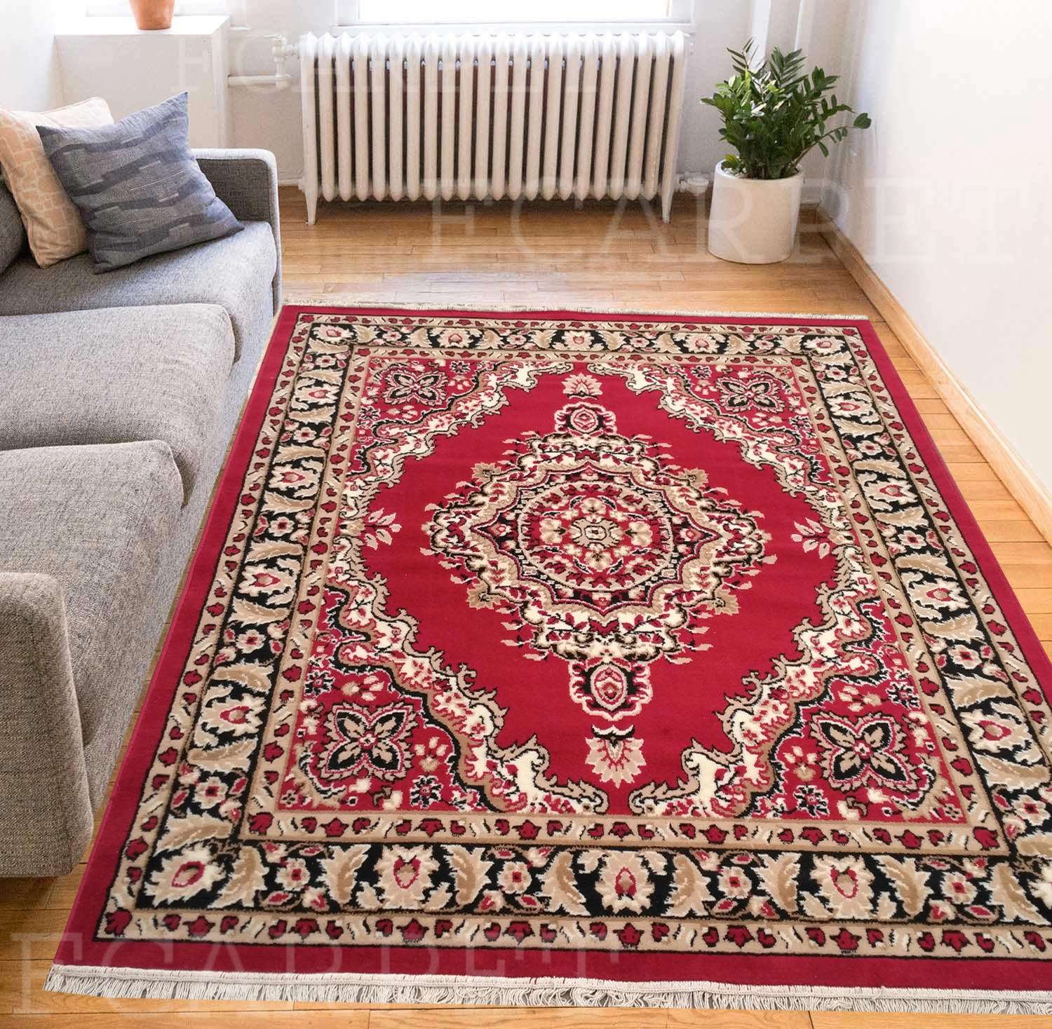 FCARPET TOP Selling Design with Multiple Choice 90X145 CM(3X5 FEET) RED Multi 2