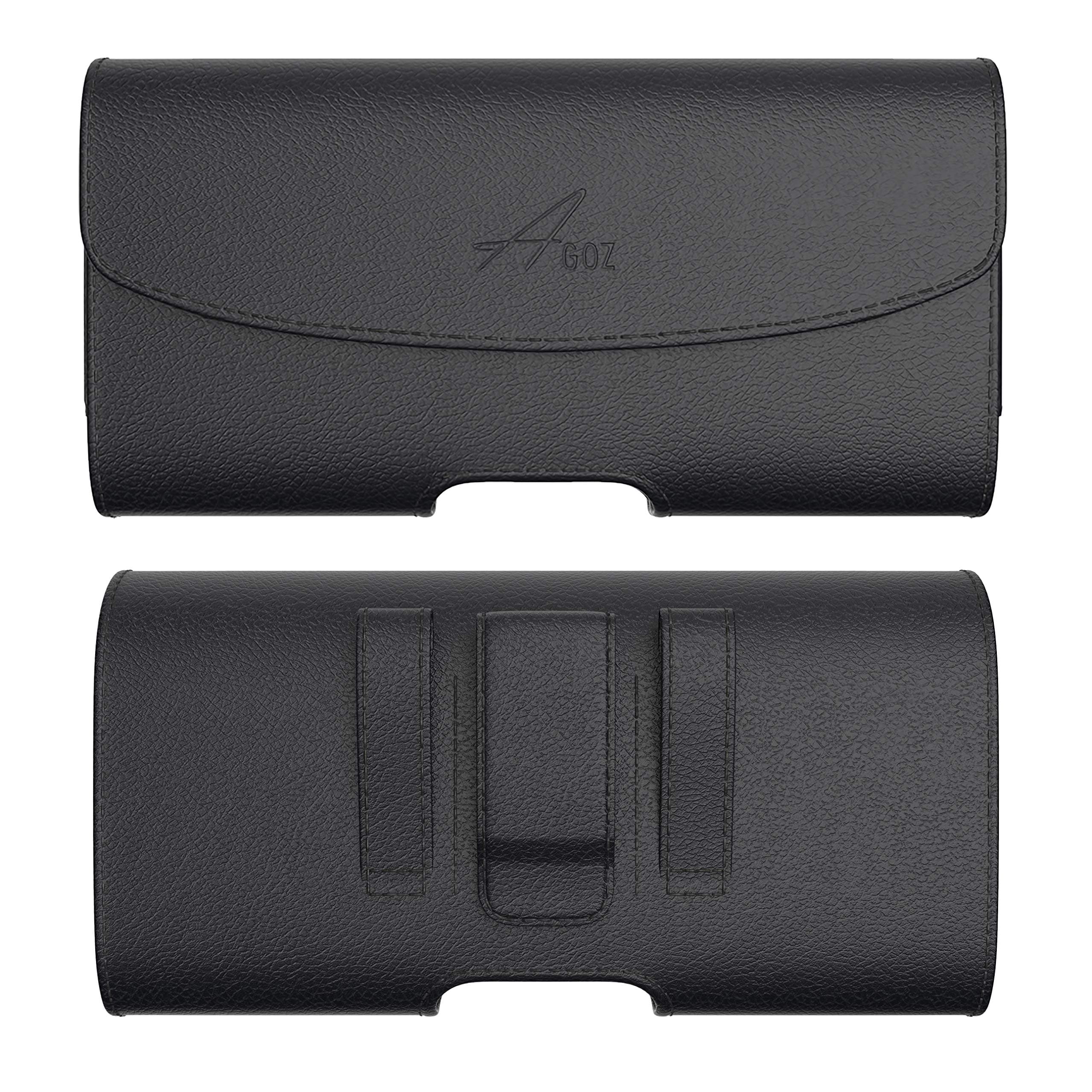 Agoz Leather Case for LG Aristo 5,Aristo 4+,Phoenix 5,Escape Plus,Arena 2,Prime 2,Rebel 4 3,K8 K8+ K8V K8X,Fortune 3 2,LG Journey,Tribute Royal Monarch,Pouch Holster Cover w/Belt Clip Loop 5.8x3x0.5