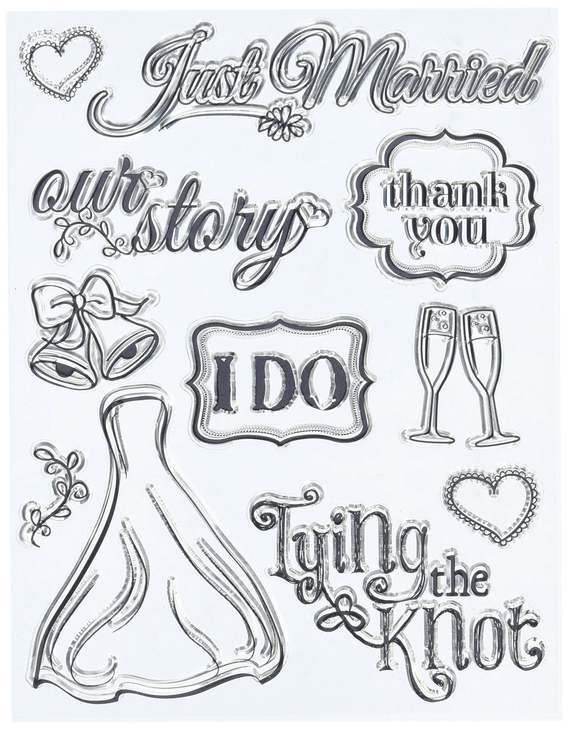 Multicraft Imports CS221C Wedding Bliss Stamps, 5.5" by 7", Clear