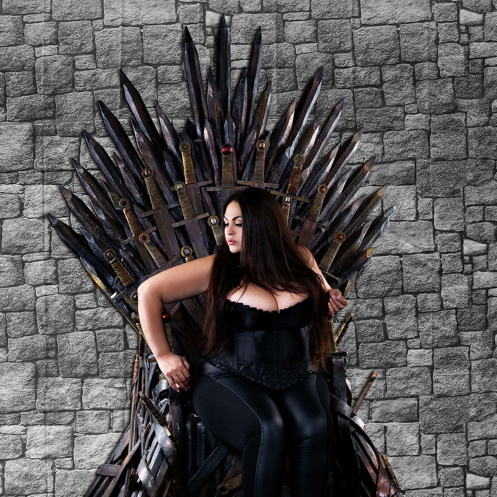 12 Sheets 4.5 x 9 Feet Brick Stone Wall Backdrop Tablecloths Halloween Medieval Castle Party Decorations Wallpaper Curtains Door Removable Brick Photo Backdrop for Winter Christmas Party (Dark Gray) 6