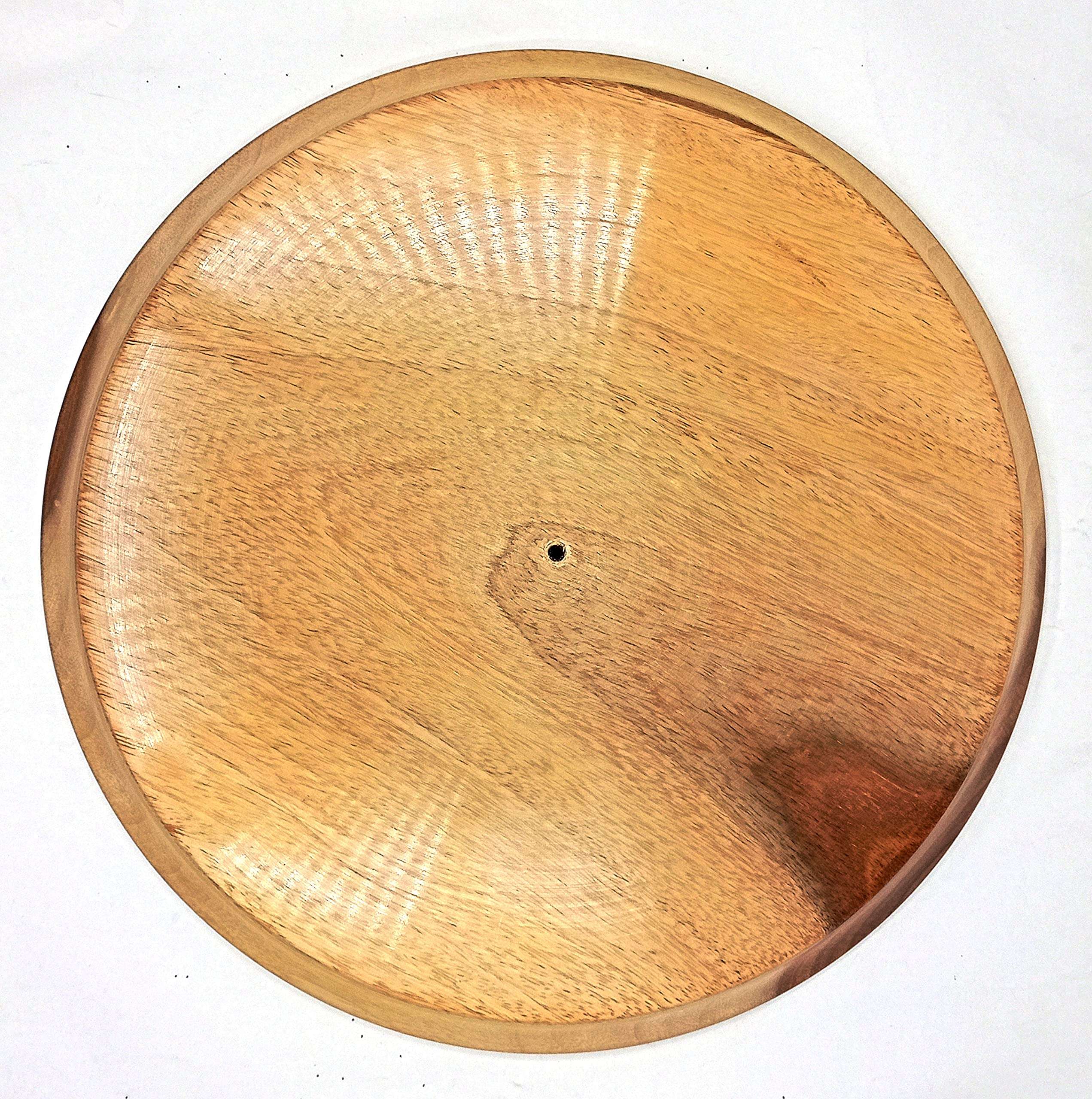 URBAN HAAT Handcafted Sheesham Wood Single Piece Chakla/Marble Roti Maker/Marble Rolling Board (10 in) 3