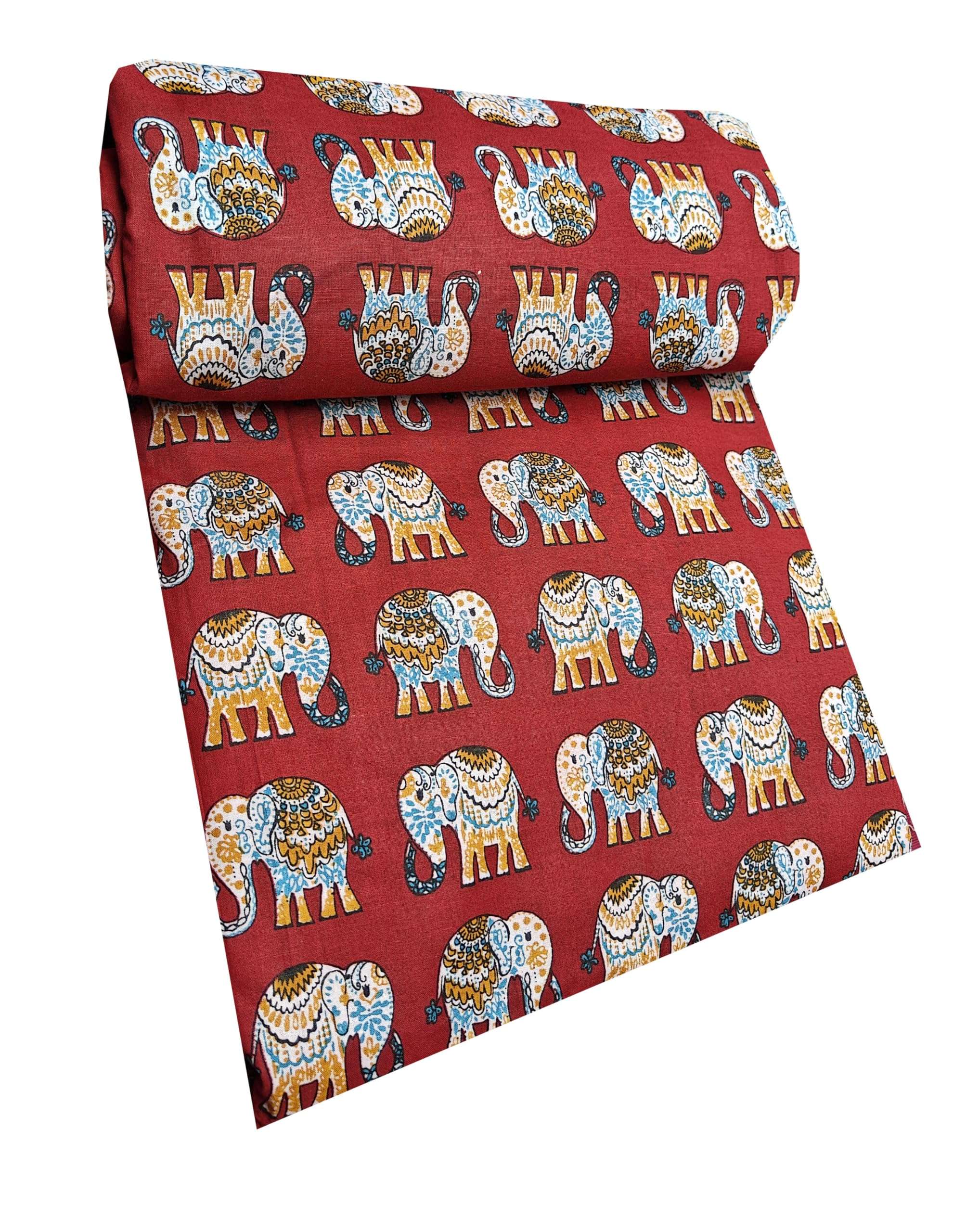 Fashionmart Pure Cotton Unstitched Jaipuri Handmade Digital Printed Fabric Material for Women Kurta/Blouse/Palazzos/Piece Material for Women’s (4 Meter) 1