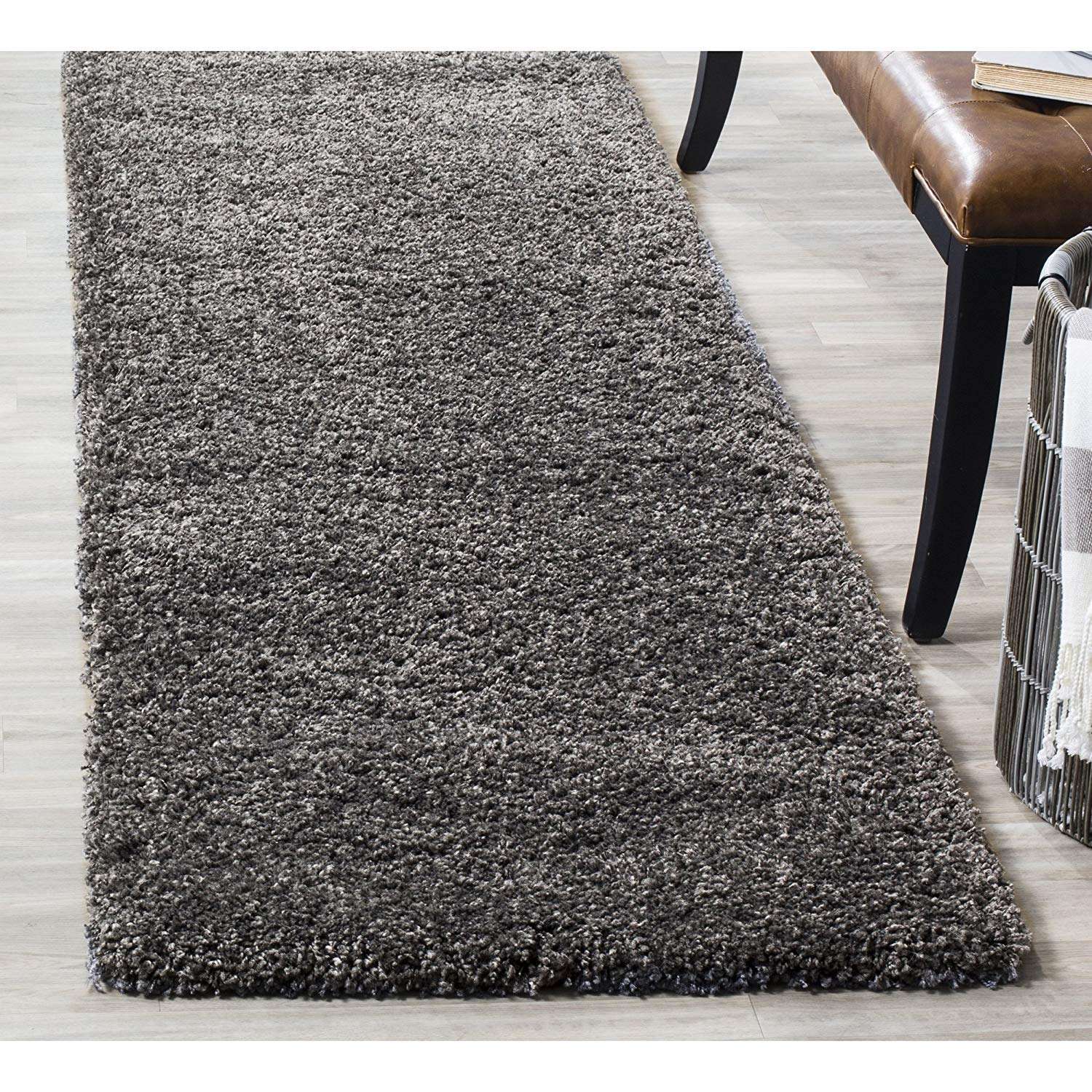 Genius Decors Traditional Contemporary Shaggy Rug (Grey, Polyester, 2 X 6 Feet) 1