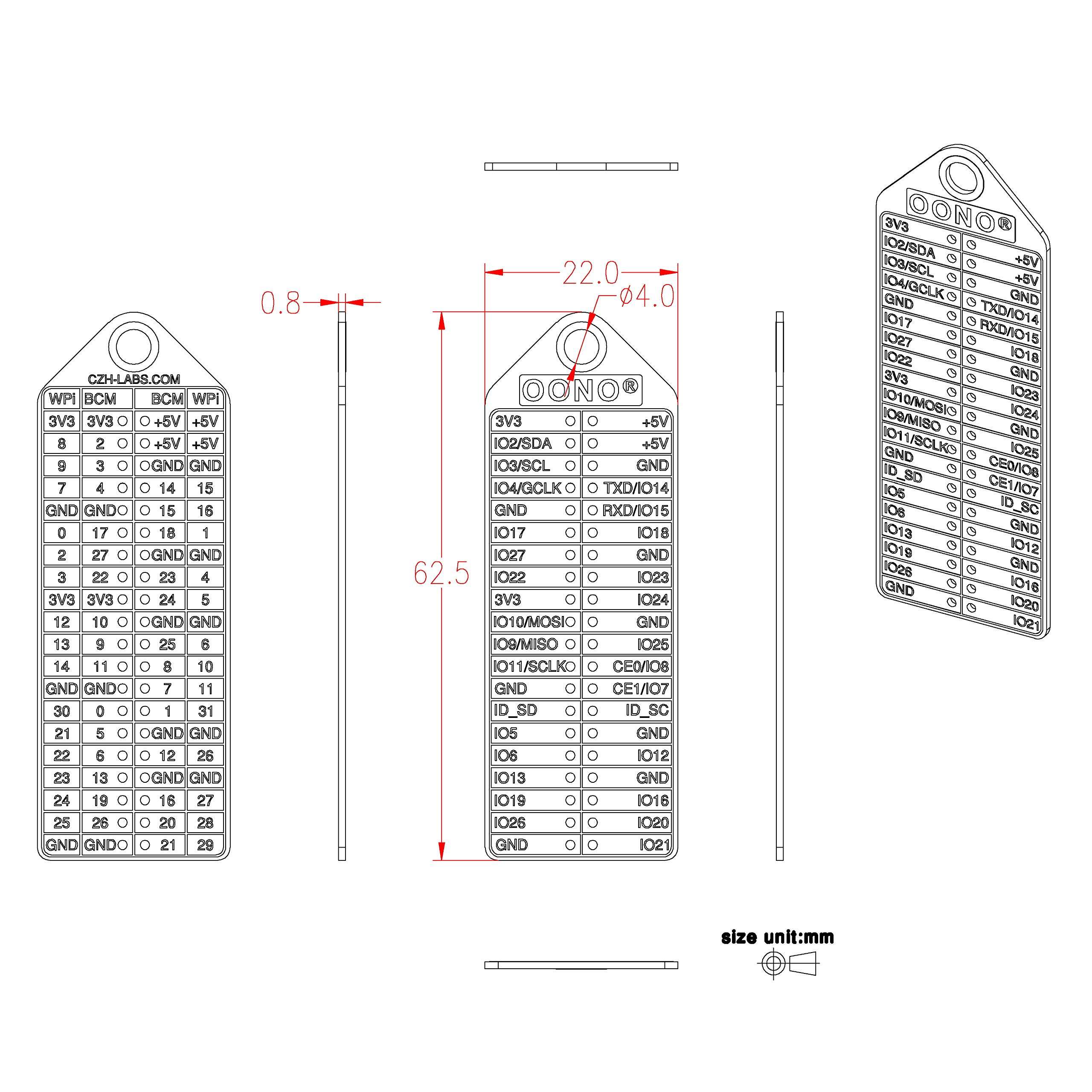 GPIO Name BCM wPi Pinout Reference Card for Raspberry Pi Model A+, B+, Zero, 2, 3, 3B+, 4B (Pack of 4pcs) 6