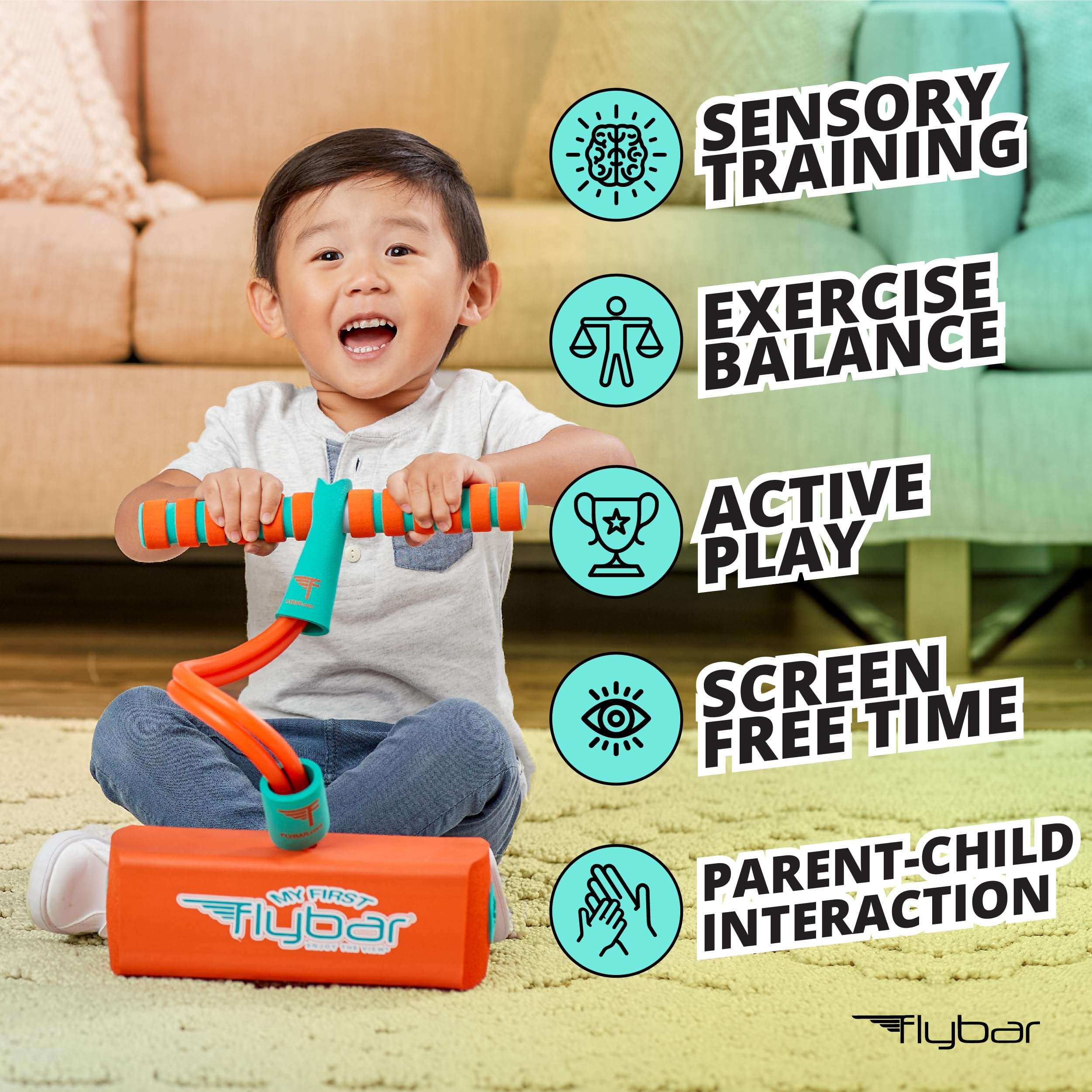 Flybar My First Foam Pogo Jumper for Kids Fun and Safe Pogo Stick for Toddlers, Durable Foam and Bungee Jumper for Ages 3 and up, Supports up to 250lbs (Orange) 3