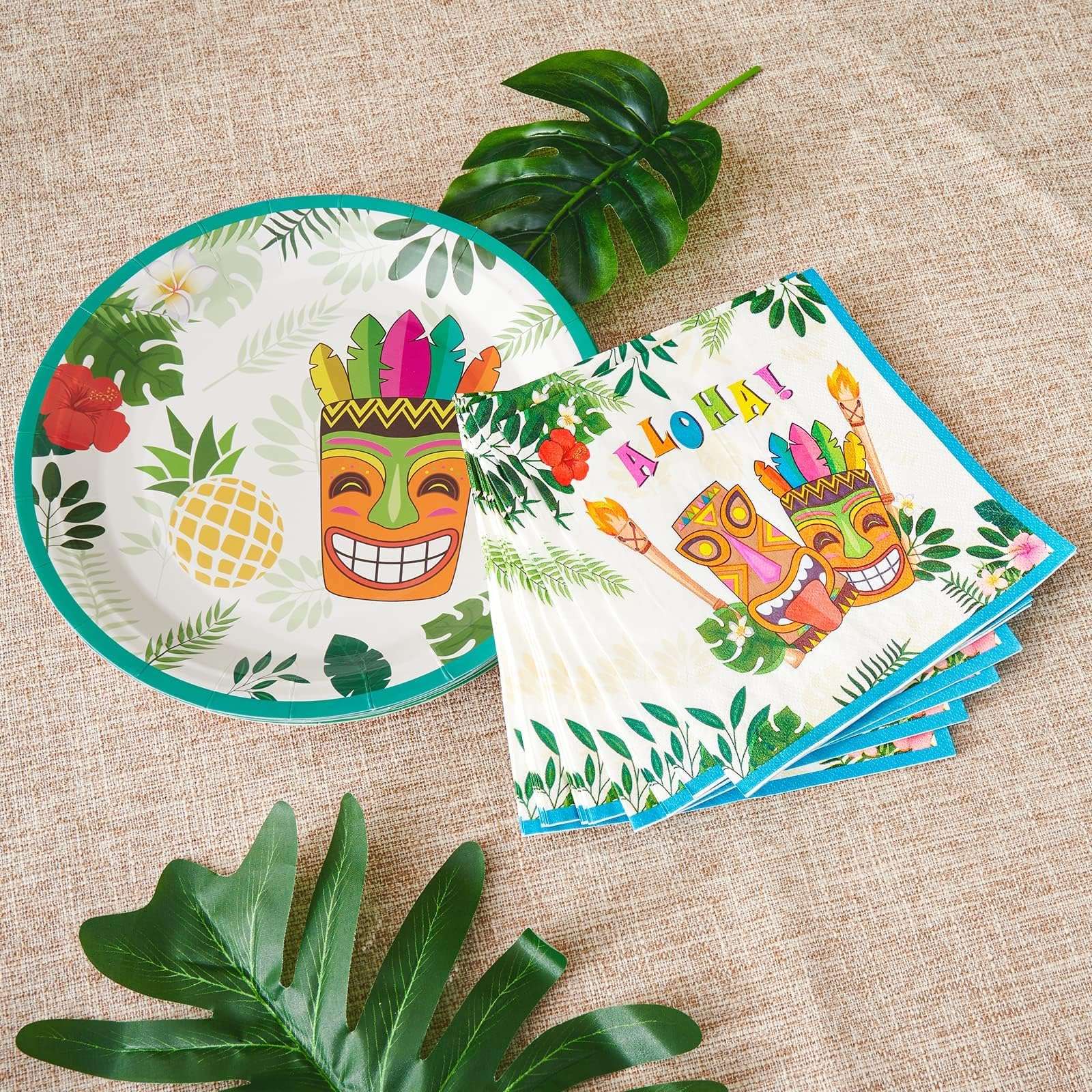 WERNNSAI 50PCS Hawaiian Party Napkins - Luau Party Decorations 3 Ply Tropical Paper Napkins Summer Theme Birthday Supplies for Luncheon Dinner Pool Birthday Favors 6
