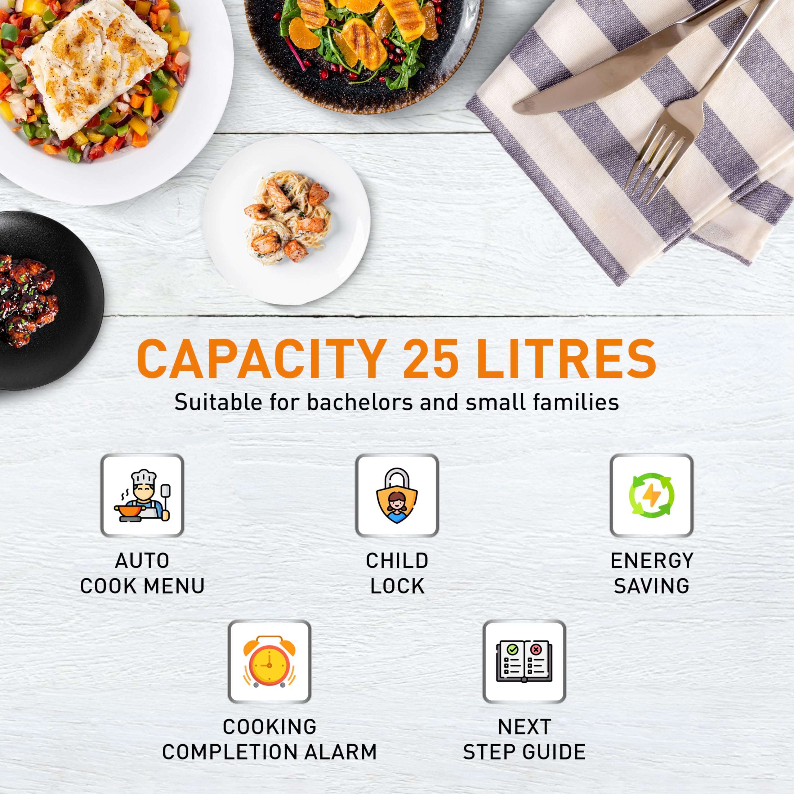 Panasonic 25L Solo Microwave Oven (NN-ST310QBFG, Black, 85 Auto Cook Menus) 3