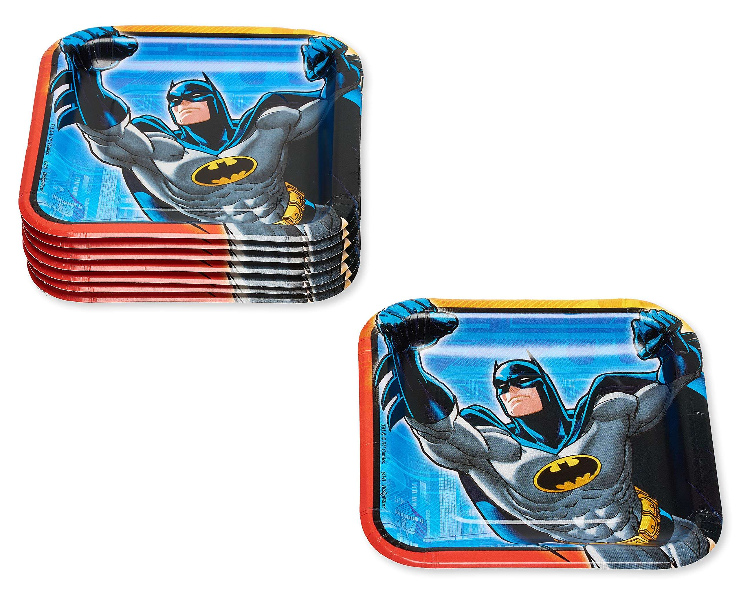 American Greetings Batman Party Supplies Disposable Paper Dessert Plates, Multicolor, 8-Count 2