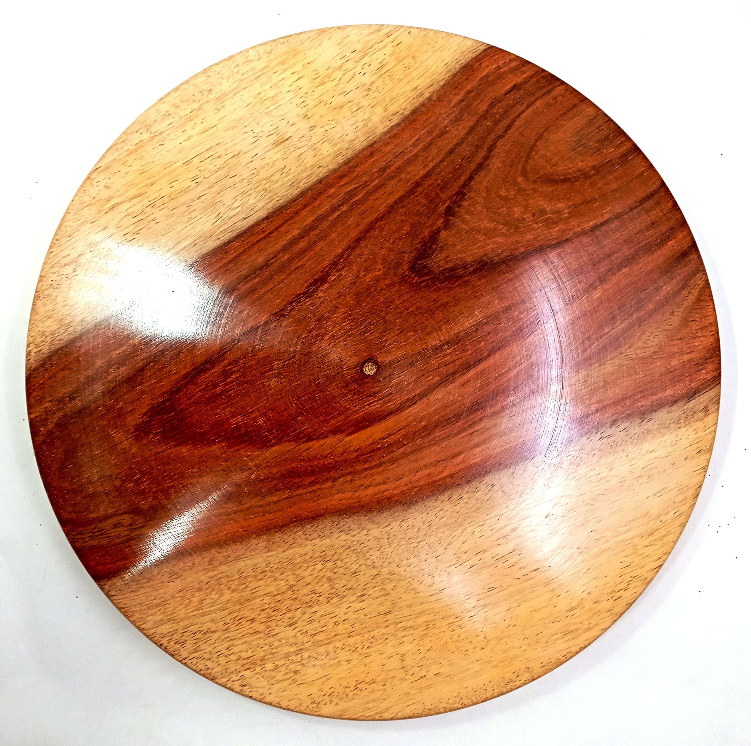 URBAN HAAT Handcafted Sheesham Wood Single Piece Chakla/Marble Roti Maker/Marble Rolling Board (10 in) 1