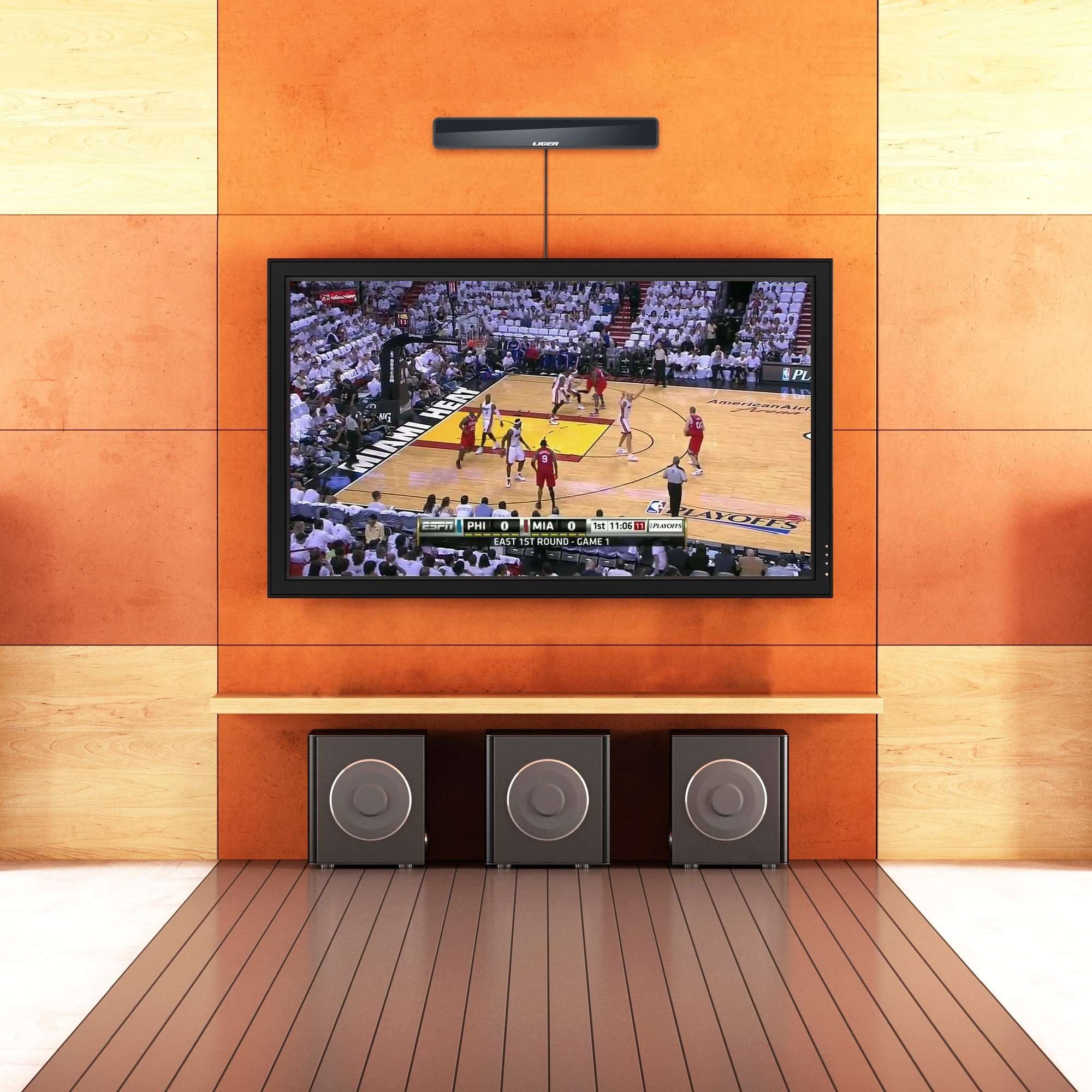 Amplified HDTV Antenna - 50 Miles Range, Liger SRIA-50 Ultra-Thin HDTV Antenna with Built In Amplifier Signal Booster with Built-In Stand for the Highest Performance and the Longest Reception Range 2