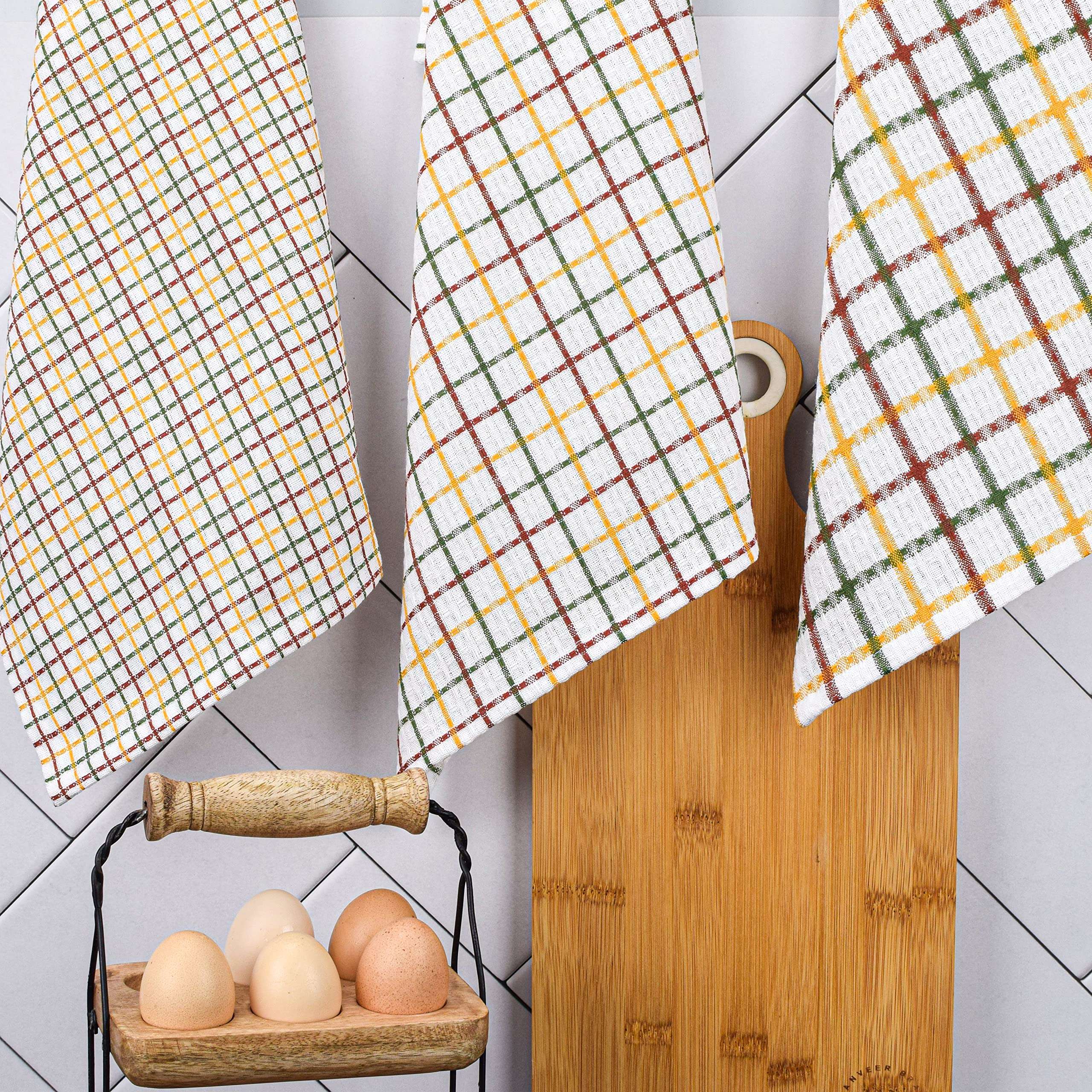 Sami Studios Kitchen Cleaning Napkinl Super Value Pack 100% Pure Cotton Napkin Soft Absorbent Hand Napkin, Daily Use Face Napkin, Large Size 40 x 60 cm, Morocco Check (Set of 3 Pcs) 6