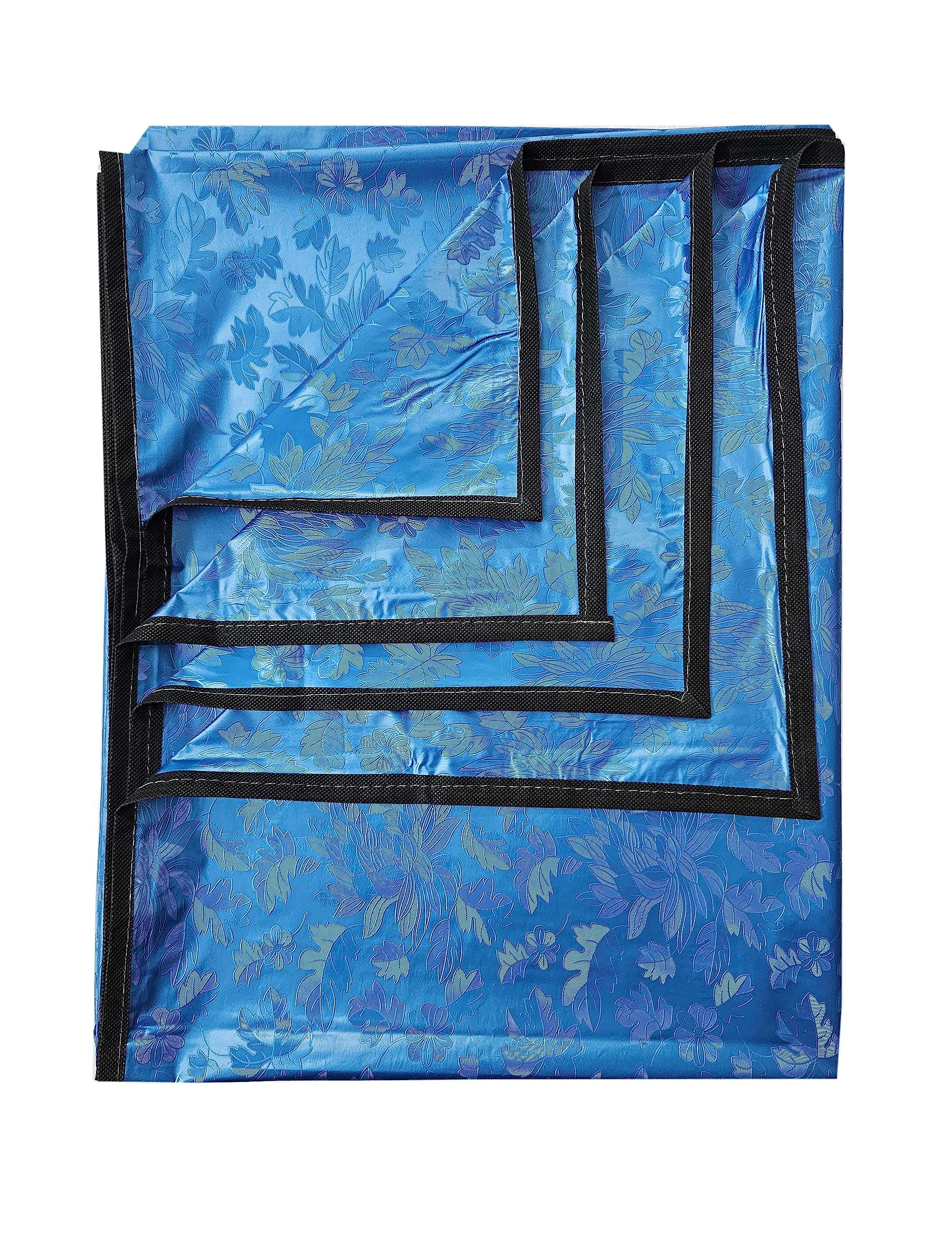 Baby Plastic Sheet/PVC Sheet for Kids/Rubber Sheet for Babies/Bed Wetting Protector (135 CM x 185 CM) (Blue Leaf) 1