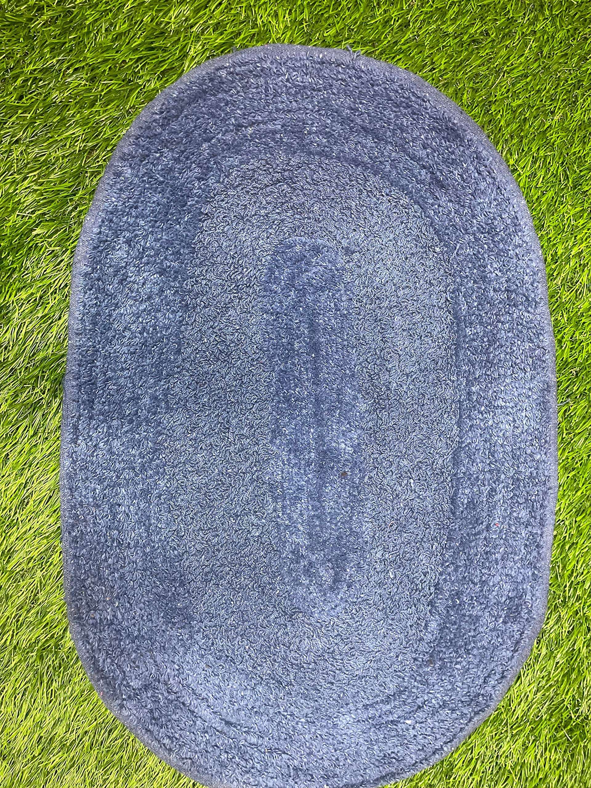 Reversible Cotton bathmat Both Sides uses Best for washroom Blue ( Pack of 4) 1