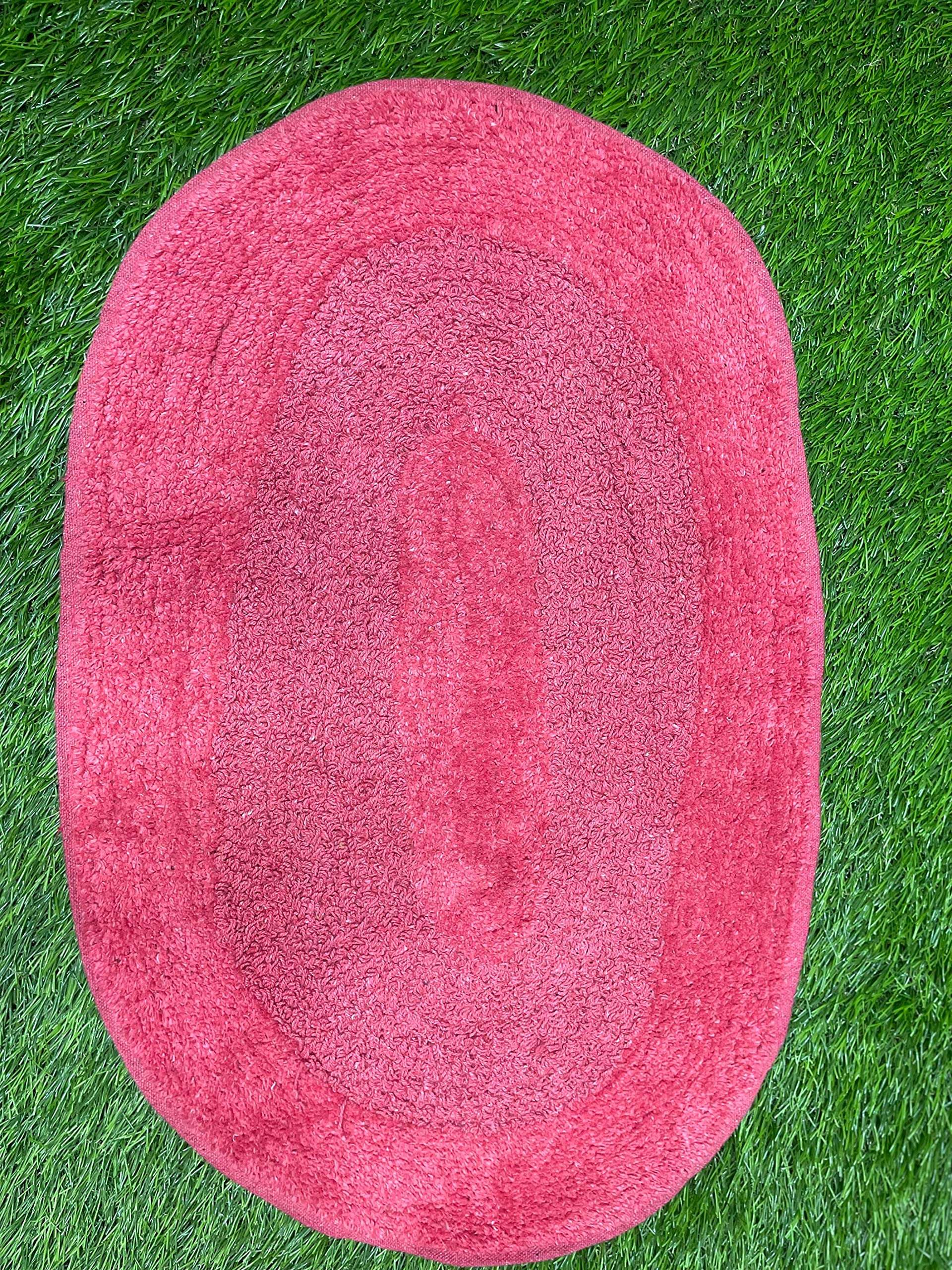 Reversible Cotton bathmat Both Sides uses Best for washroom RED ( Pack of 2) 1