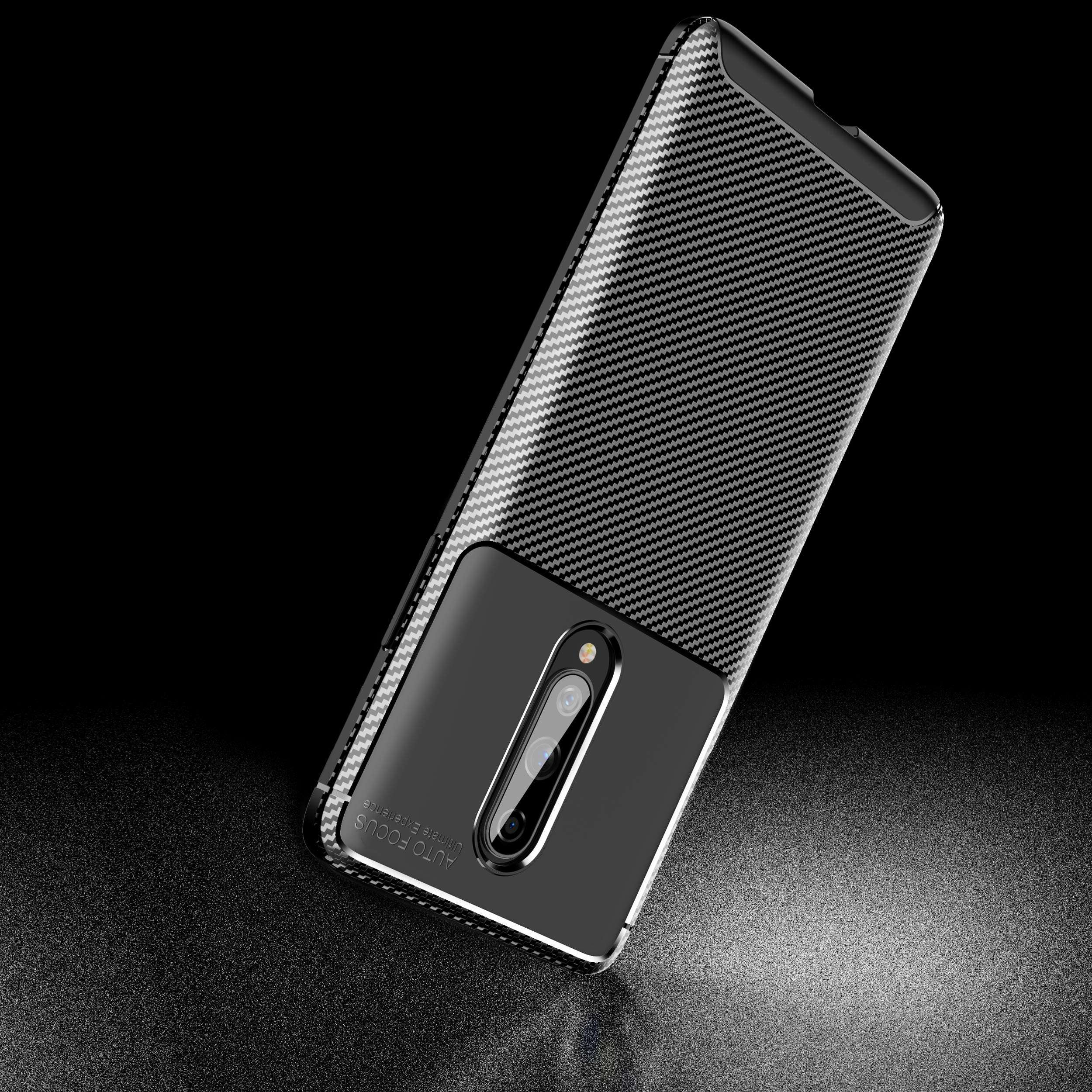 CruzerLite Compatible with Oneplus 8 Case, Carbon Fiber Texture Design Cover Anti-Scratch Shock Absorption Case for Oneplus 8 (2020) (Carbon Black) 6