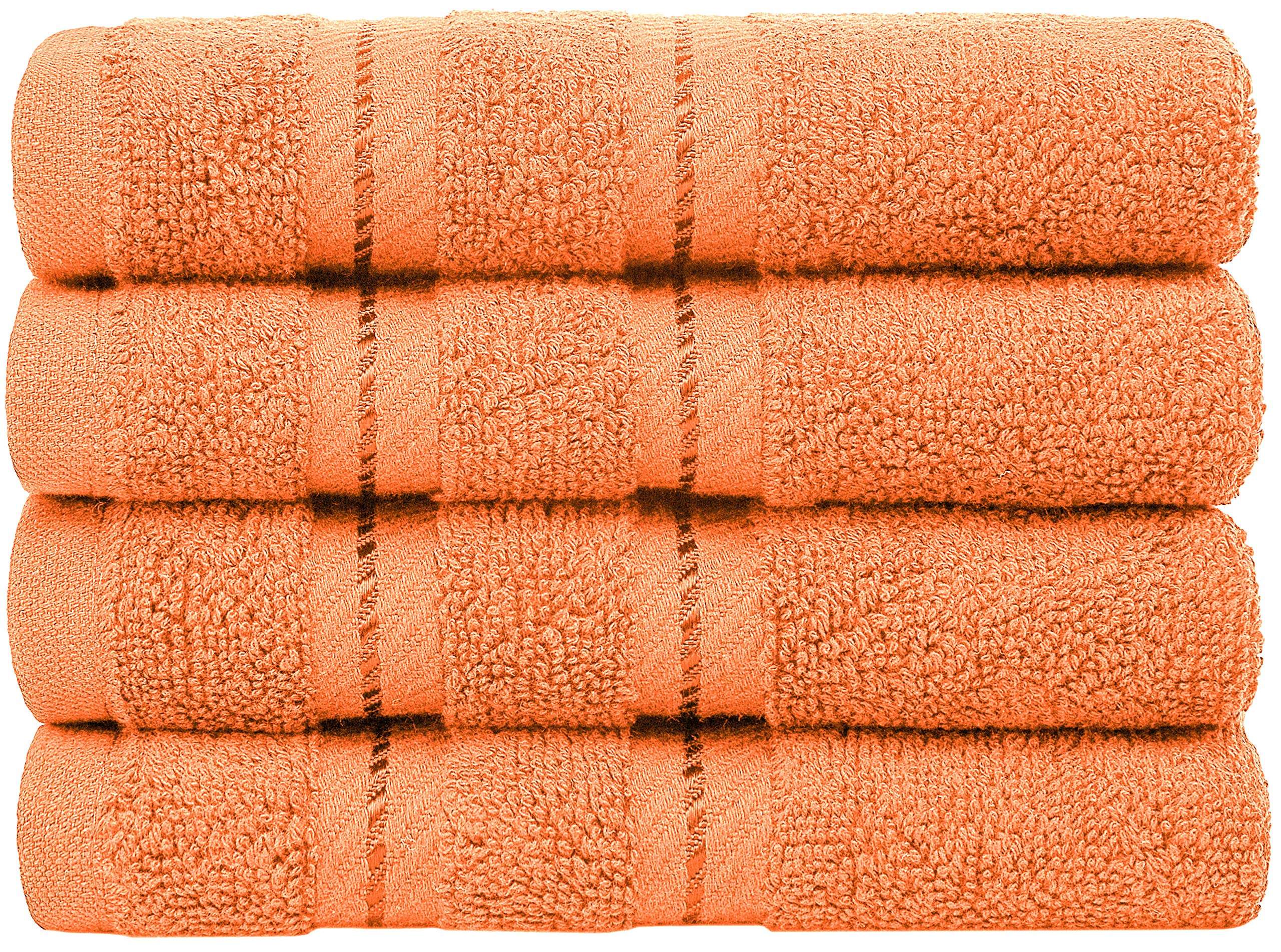AmericanSoftLinen Turkish Cotton, Luxury Hotel Quality for Maximum Softness & Absorbency for Face, Hand, Kitchen & Cleaning (4-Piece Washcloth Set, Malibu Peach) 1