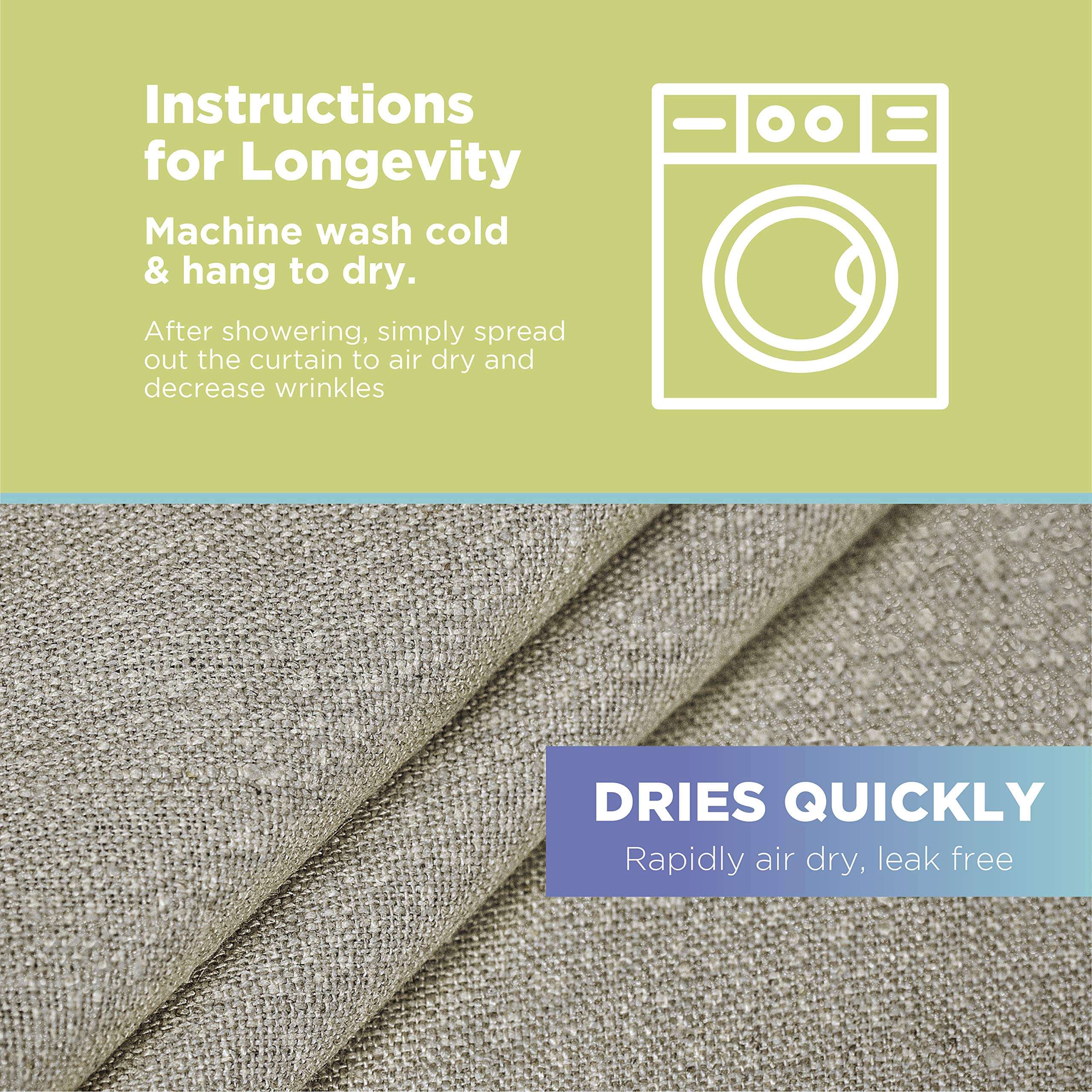 Bean Products Hemp Stall Shower Curtain (Natural), [54" x 74"] | All Natural Materials - Made in USA | Works with Tub, Bath and Stall Showers 6