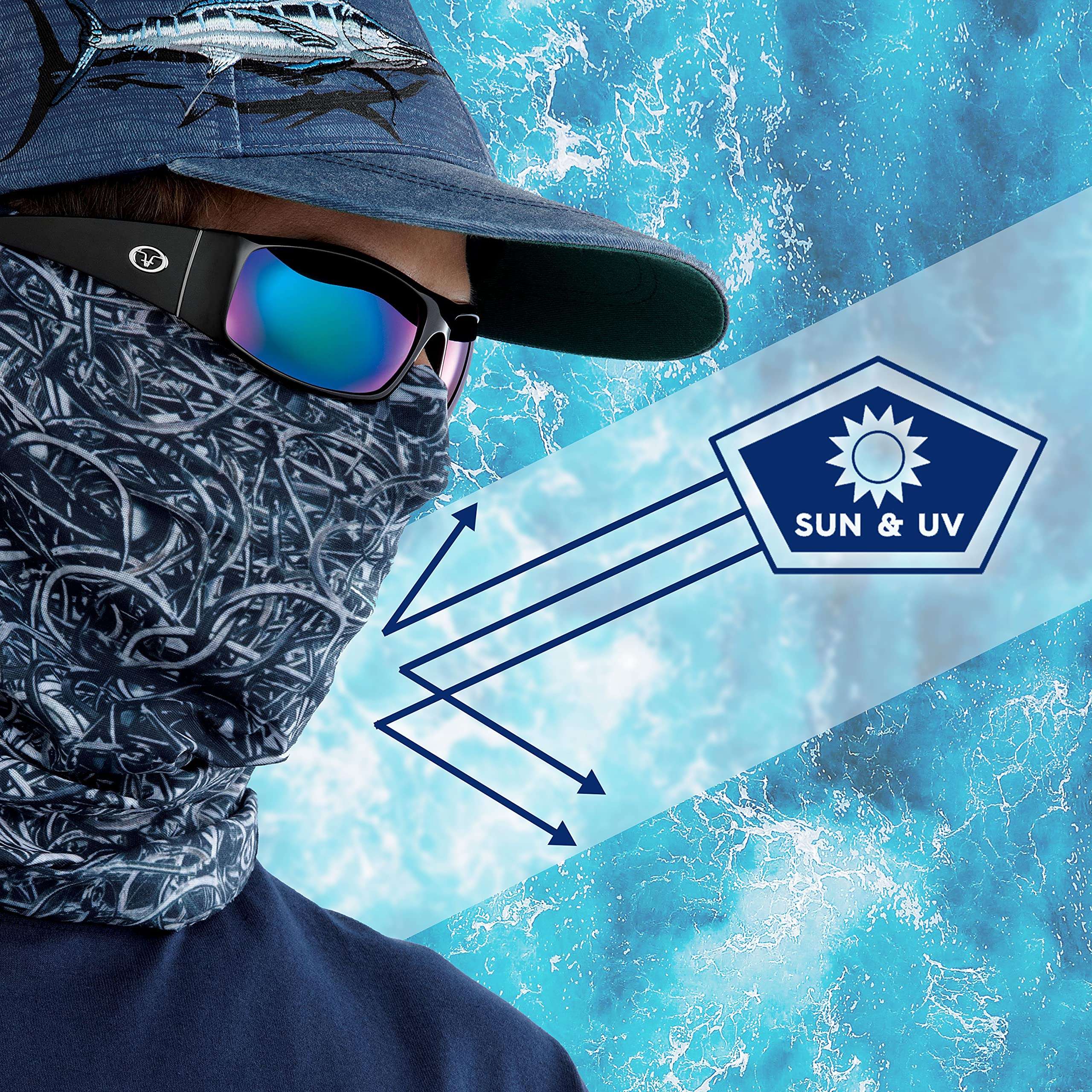 Flying Fisherman SunBandit Multifunctional Headwear Bandana, UV Protective Face Mask and Neck Gaiter, 12 Ways to Wear, Tarpon Camo 5