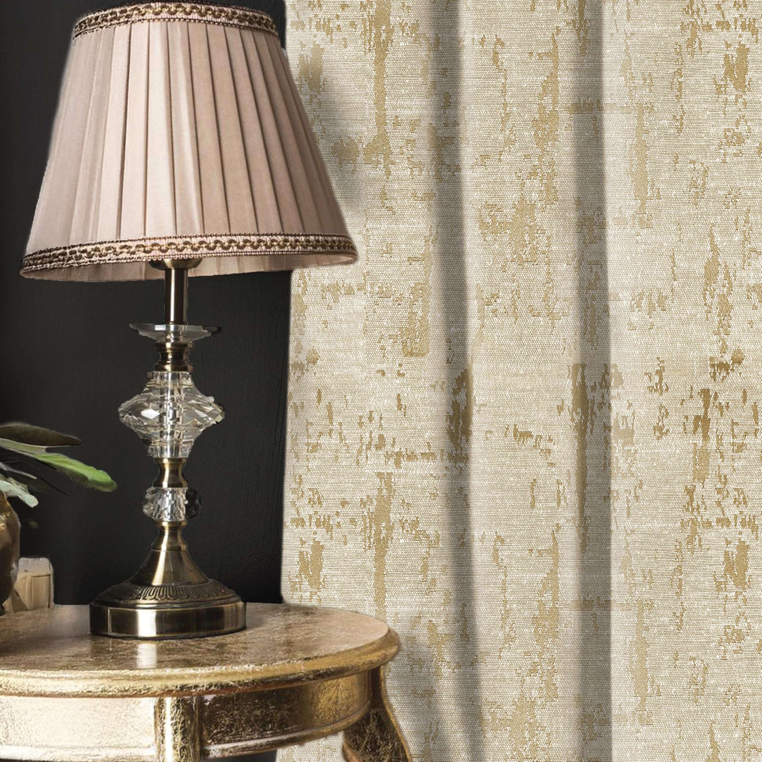 Urban Space Premium Blackout Jacquard Curtains for Door 7 Feet Long, 80-85% Thermal Insulated Curtains for Living Room, Pack of 2 Blackout Curtains with Eyelets, Tieback Included (7 feet,Dusk Beige) 1