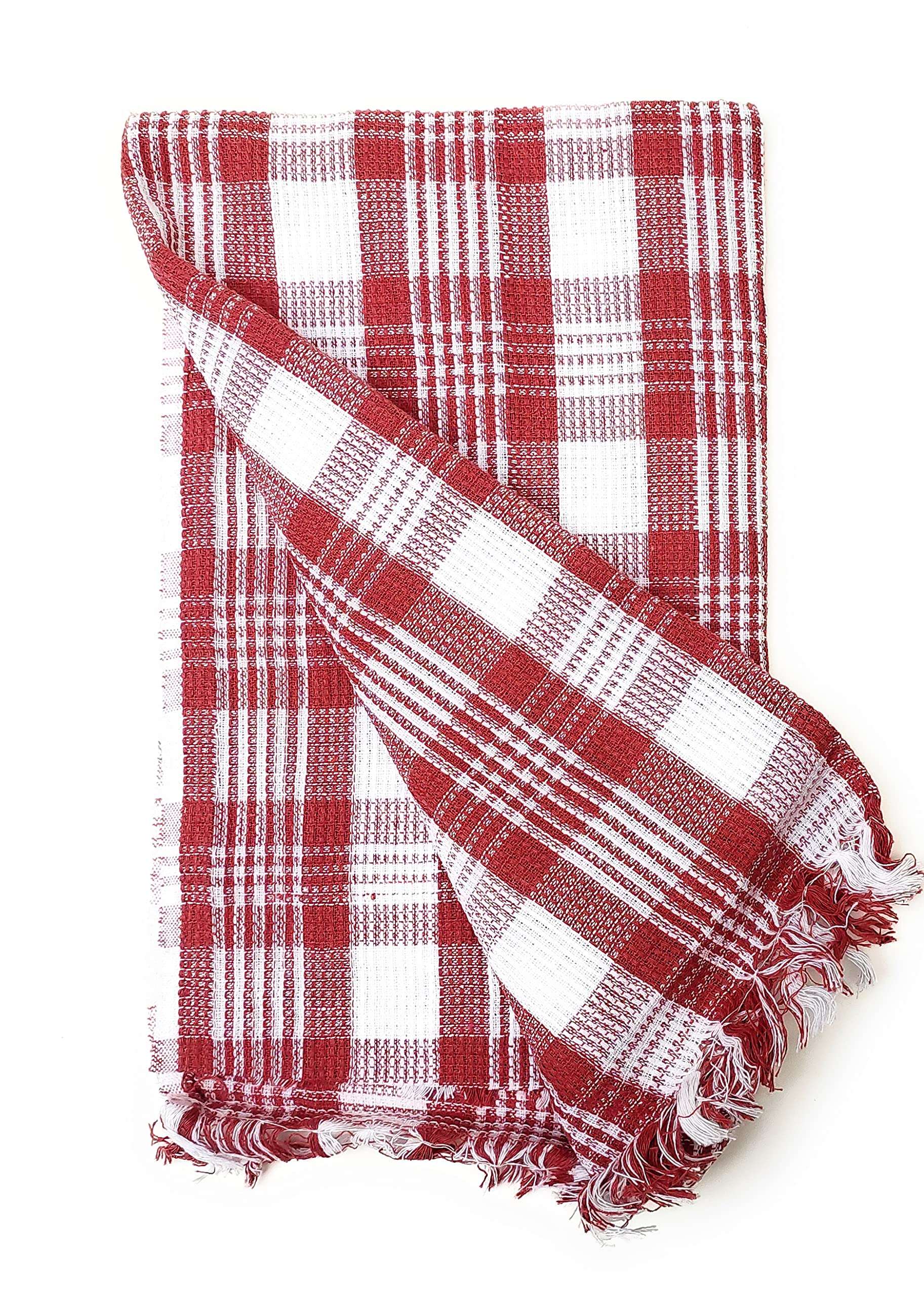 GIRLYZ Attire Pure Soft Cotton Gamcha Bath Towel for Bathroom/Kitchen Purpose for Adults(RED) (3) 1