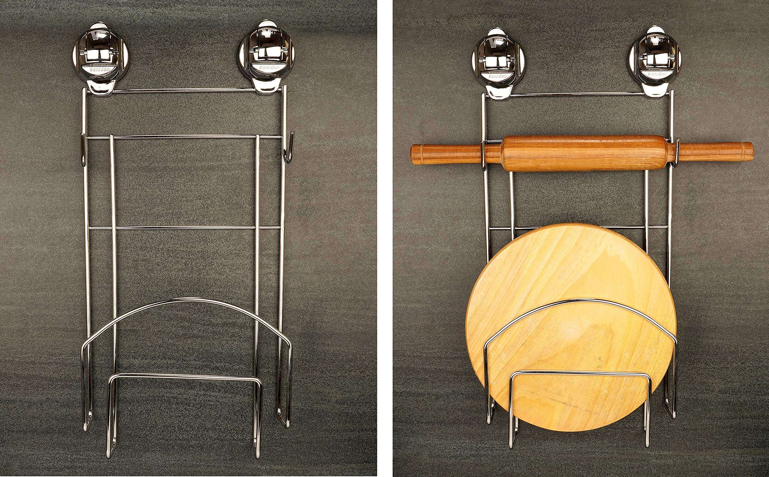 Vacc Fast Vaccum Based Suction Chakla Belan Stand , Stainless Steel , Silver 2