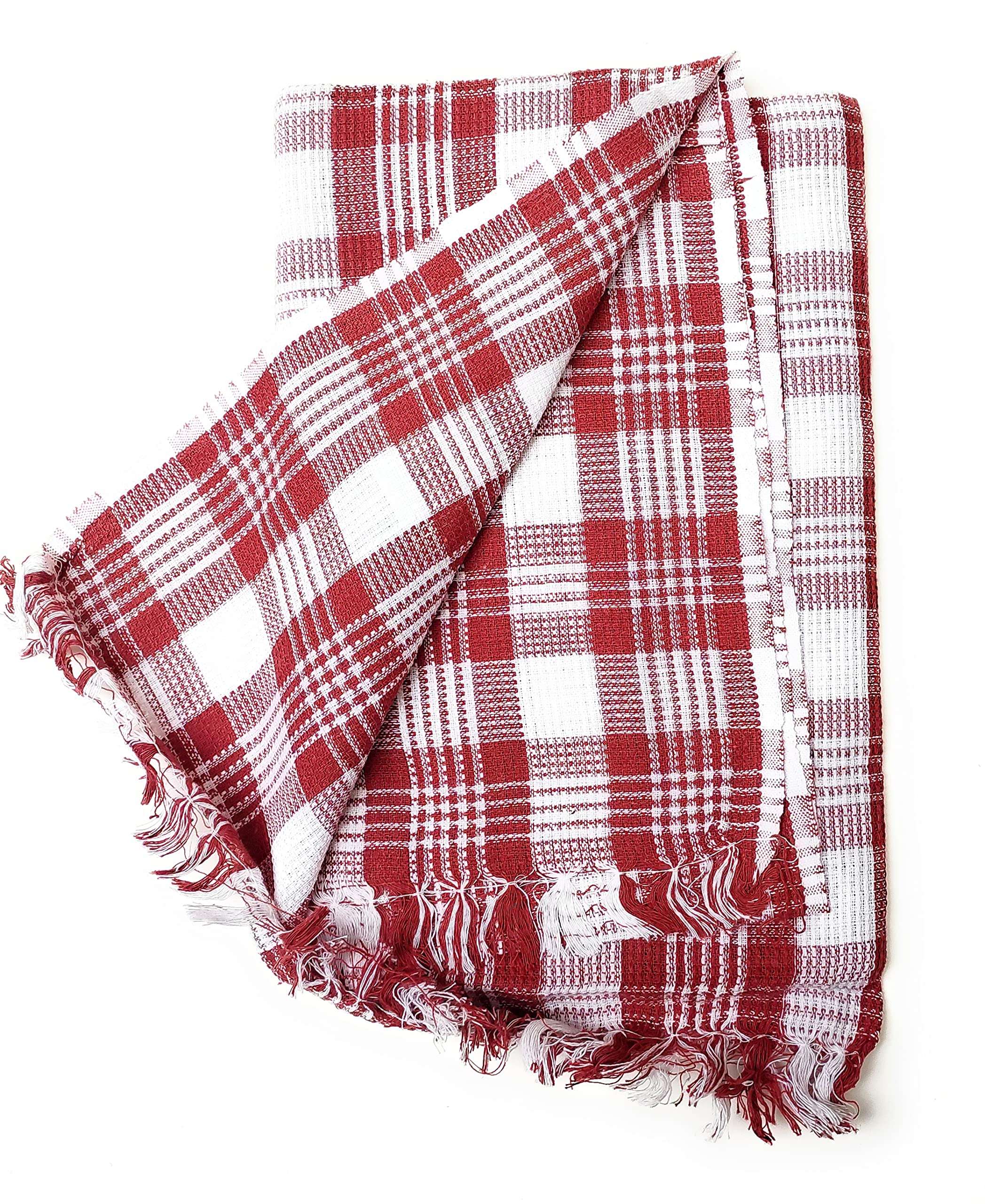 GIRLYZ Attire Pure Soft Cotton Gamcha Bath Towel for Bathroom/Kitchen Purpose for Adults(RED) (3) 2